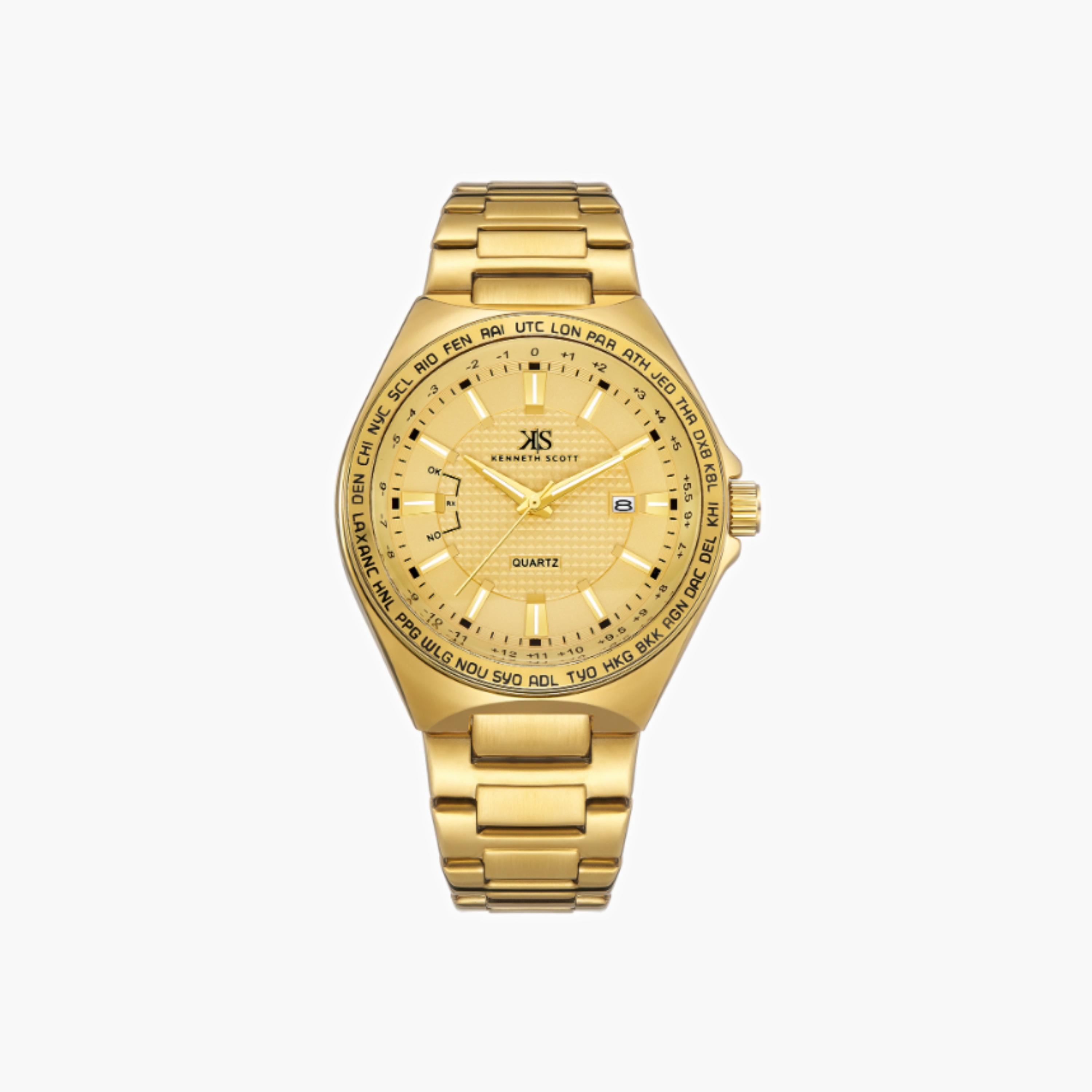 Kenneth Scott Men's Analog Champagne Dial Watch-men-watchesandjewellery-watches-image-1