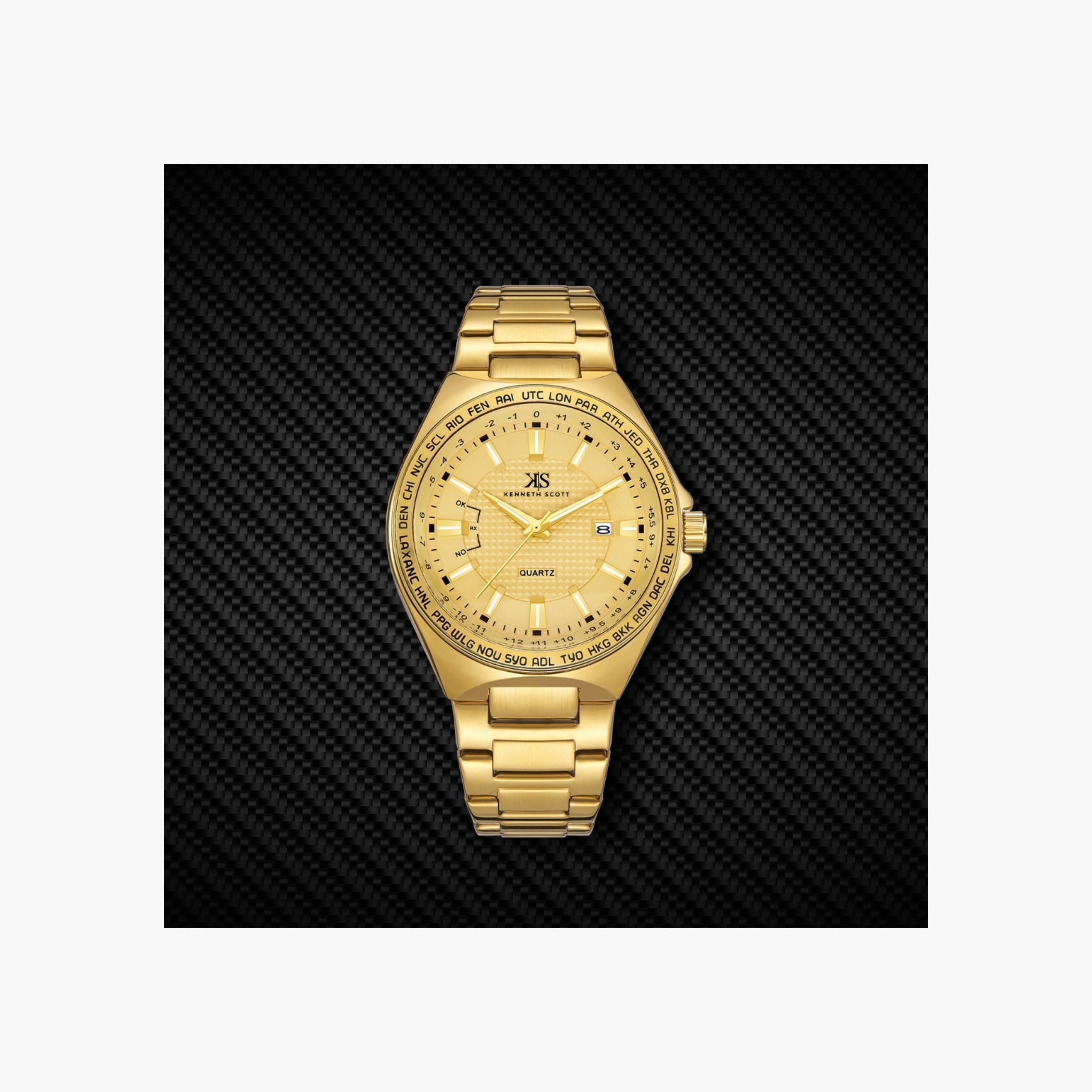Kenneth Scott Men's Analog Champagne Dial Watch-men-watchesandjewellery-watches-image-5
