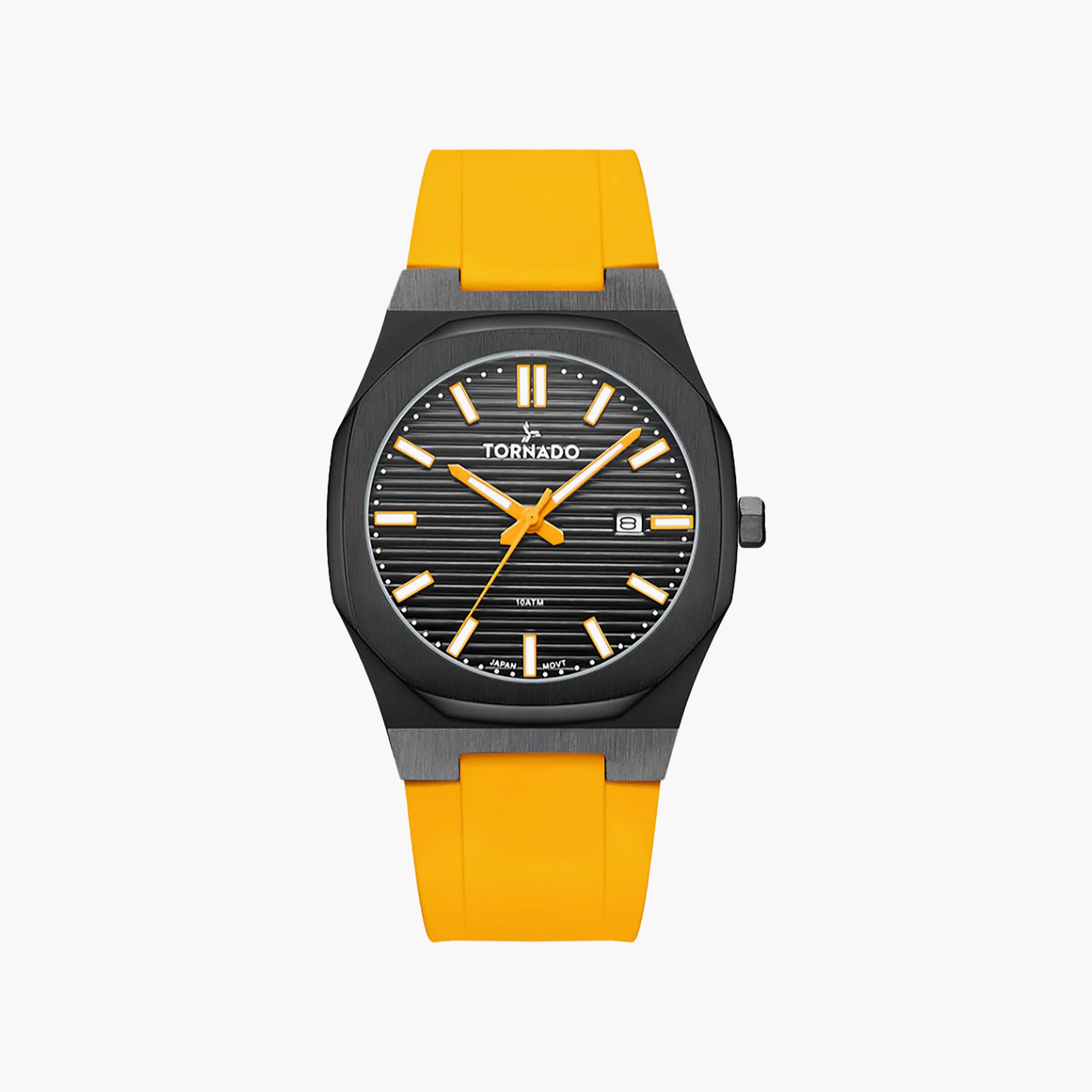 Tornado Men's 40MM Yellow Analog Silicone Watch | T22002-BSYB-men-watchesandjewellery-watches-image-1