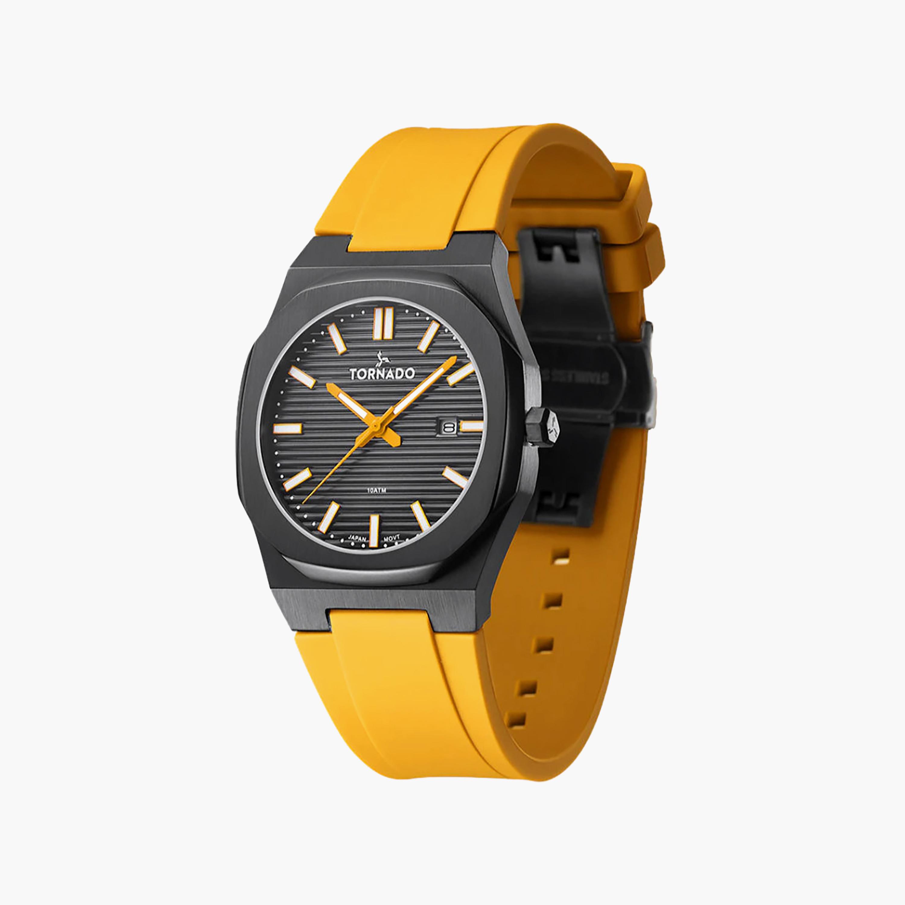Tornado Men's 40MM Yellow Analog Silicone Watch | T22002-BSYB-men-watchesandjewellery-watches-image-2