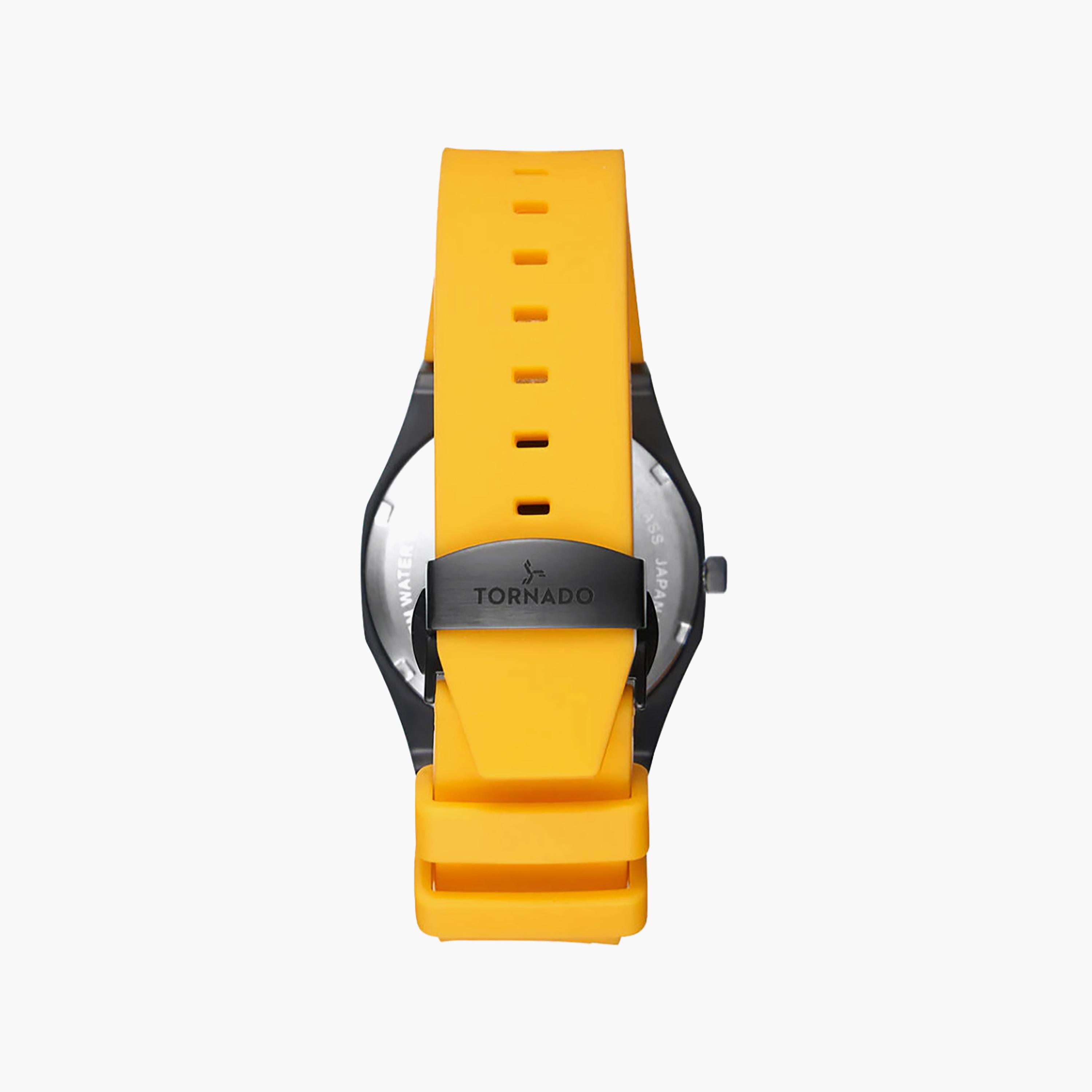 Tornado Men's 40MM Yellow Analog Silicone Watch | T22002-BSYB-men-watchesandjewellery-watches-image-3