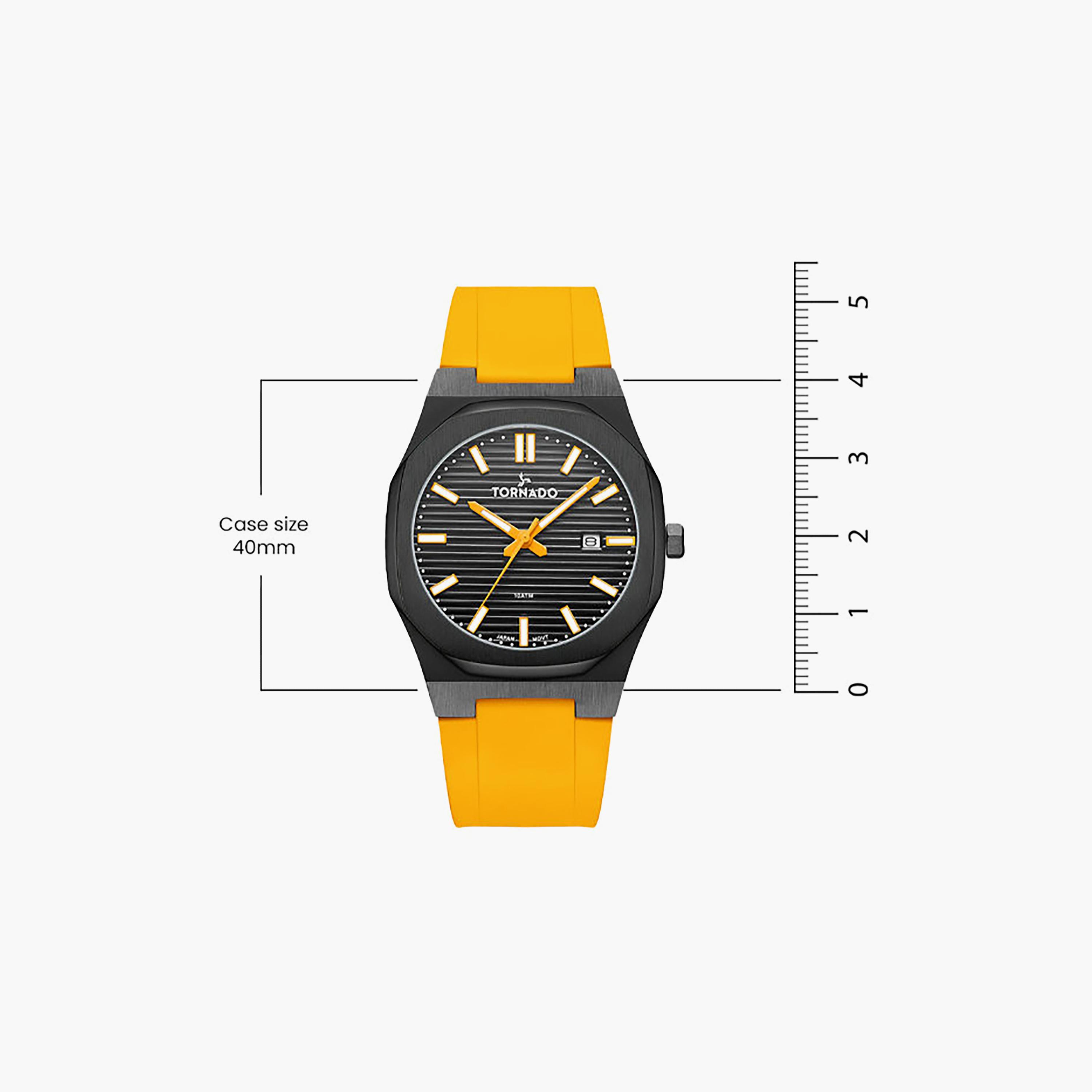 Tornado Men's 40MM Yellow Analog Silicone Watch | T22002-BSYB-men-watchesandjewellery-watches-image-5