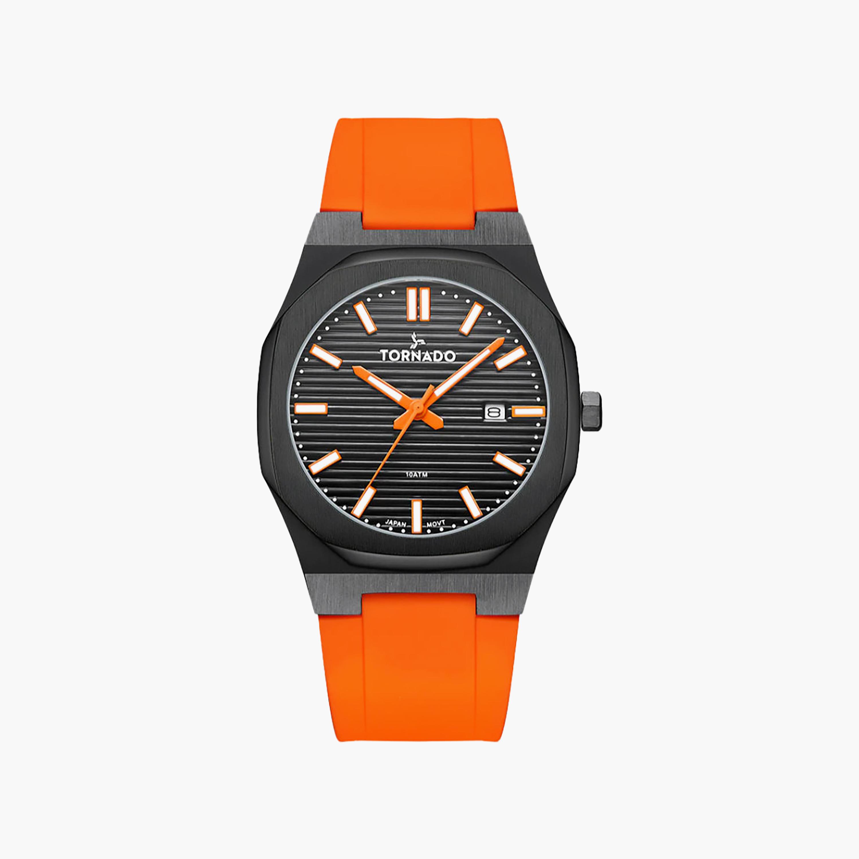 Tornado Men's 40MM Orange Analog Silicone Watch | T22002-BSOB-men-watchesandjewellery-watches-image-1