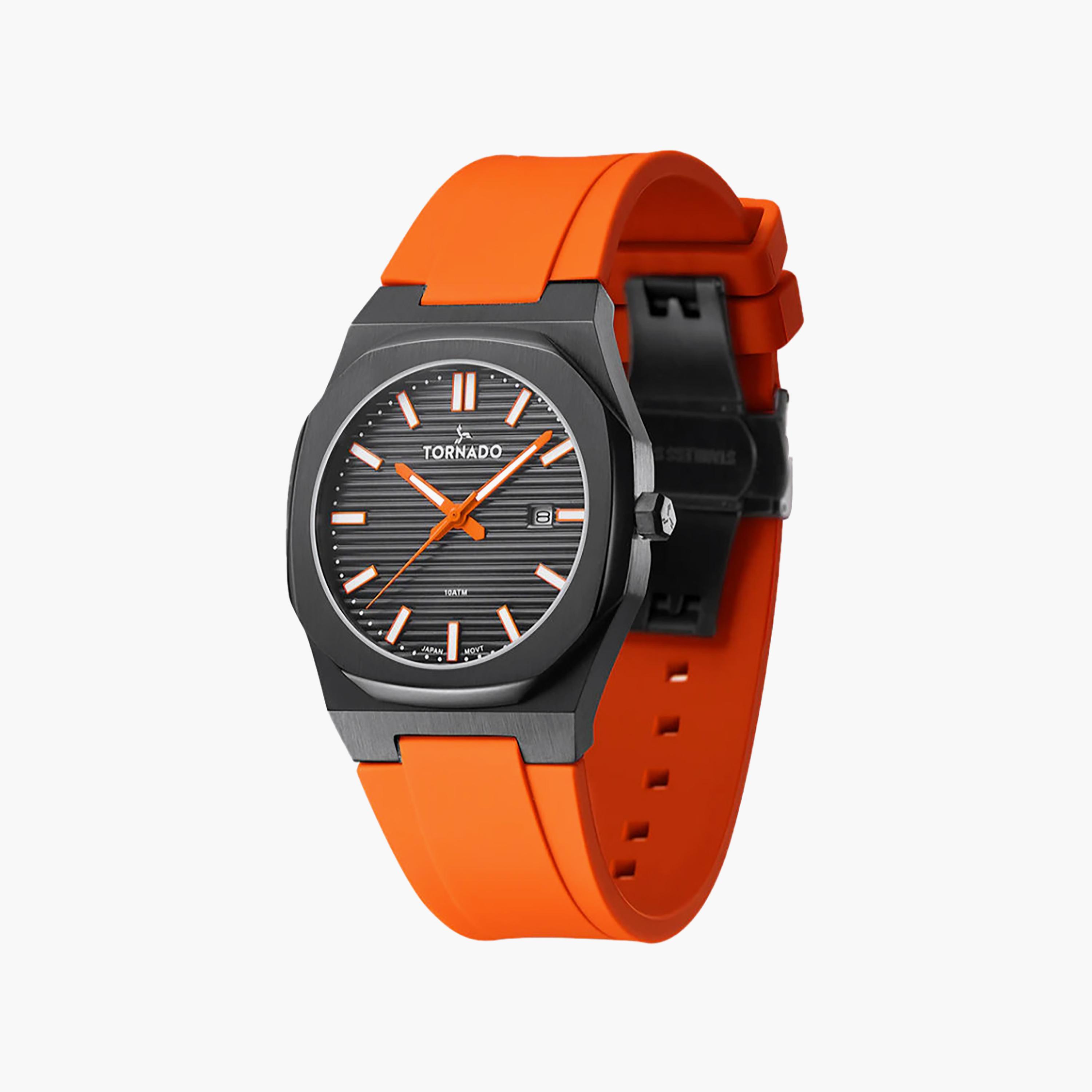 Tornado Men's 40MM Orange Analog Silicone Watch | T22002-BSOB-men-watchesandjewellery-watches-image-2