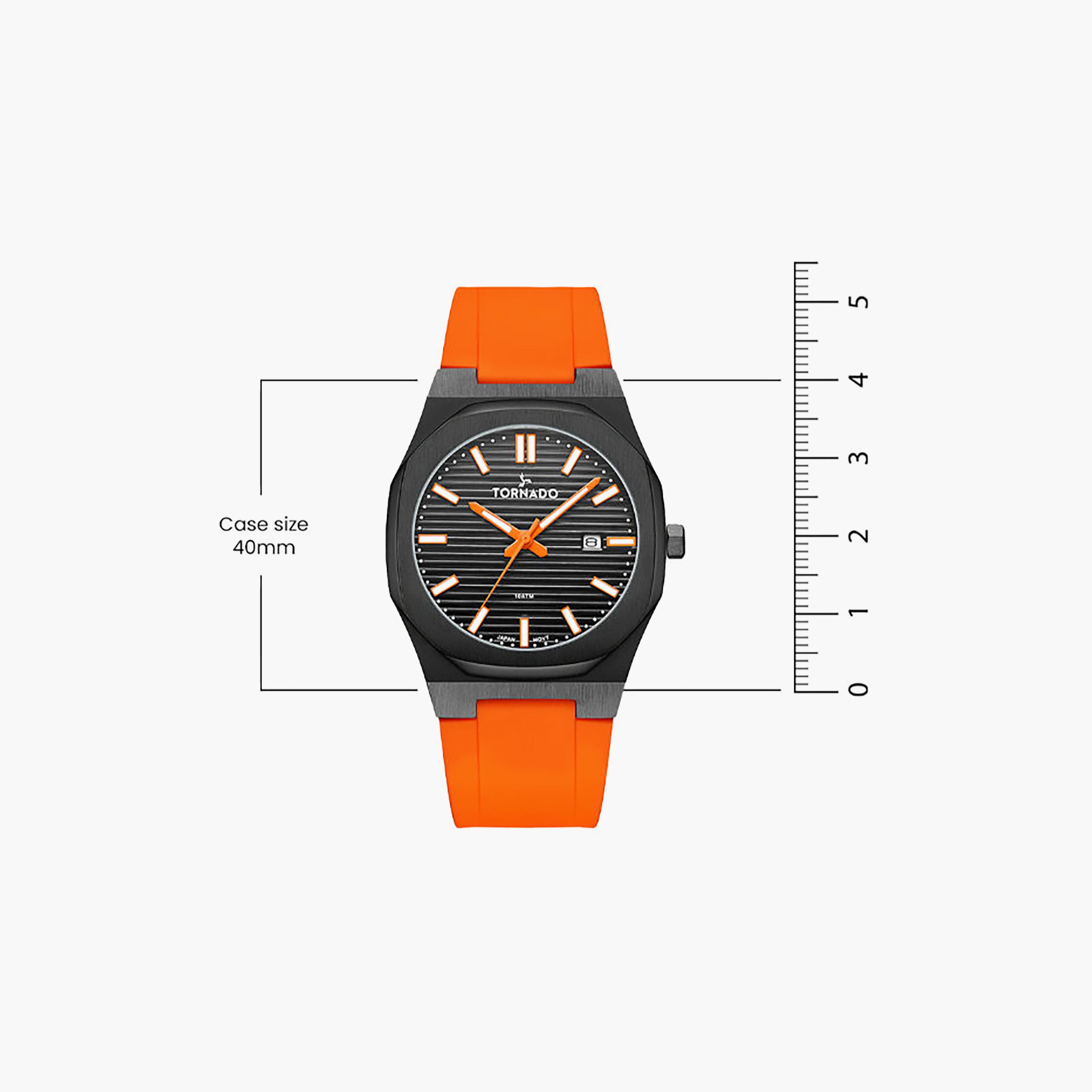 Tornado Men's 40MM Orange Analog Silicone Watch | T22002-BSOB-men-watchesandjewellery-watches-image-6