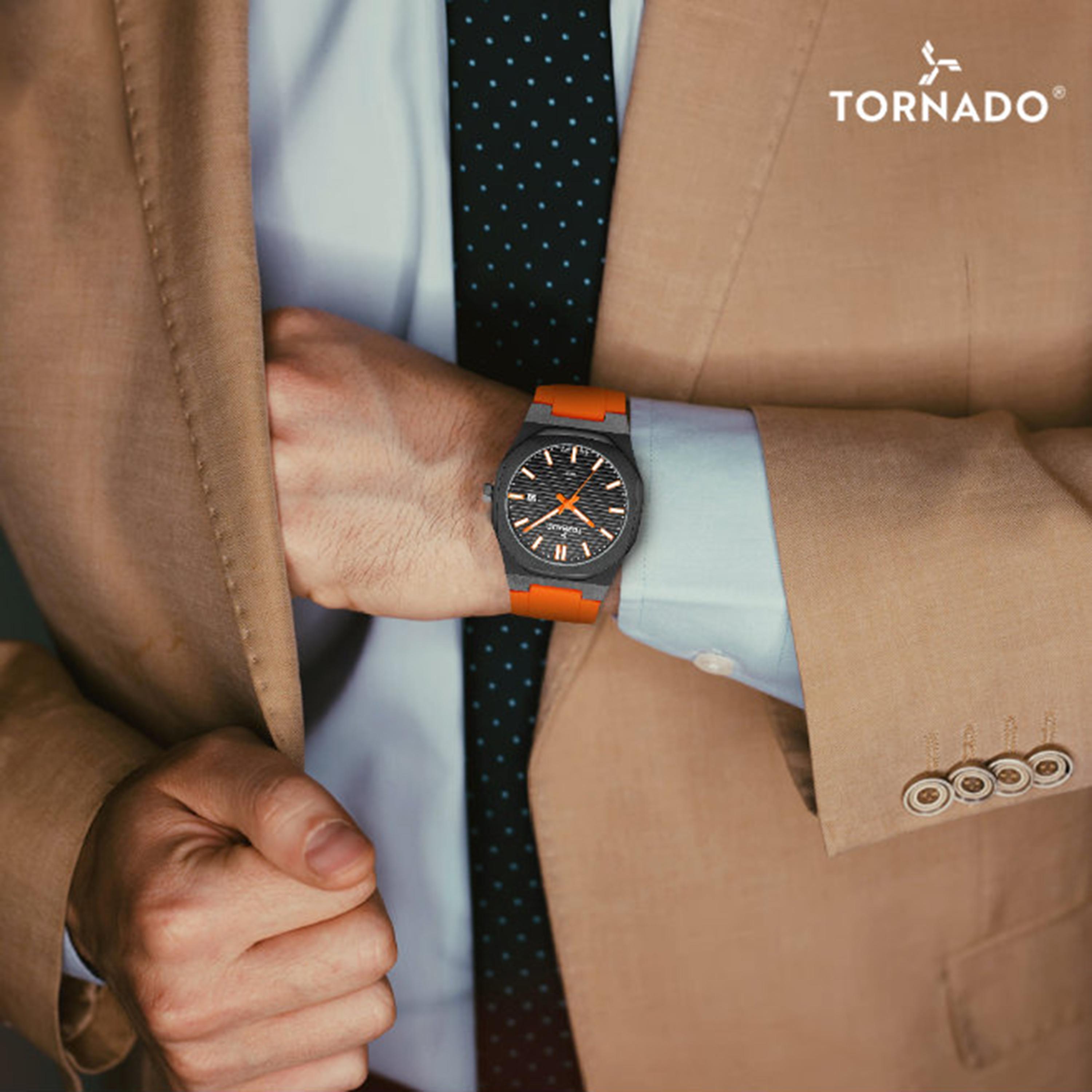 Tornado Men's 40MM Orange Analog Silicone Watch | T22002-BSOB-men-watchesandjewellery-watches-image-8