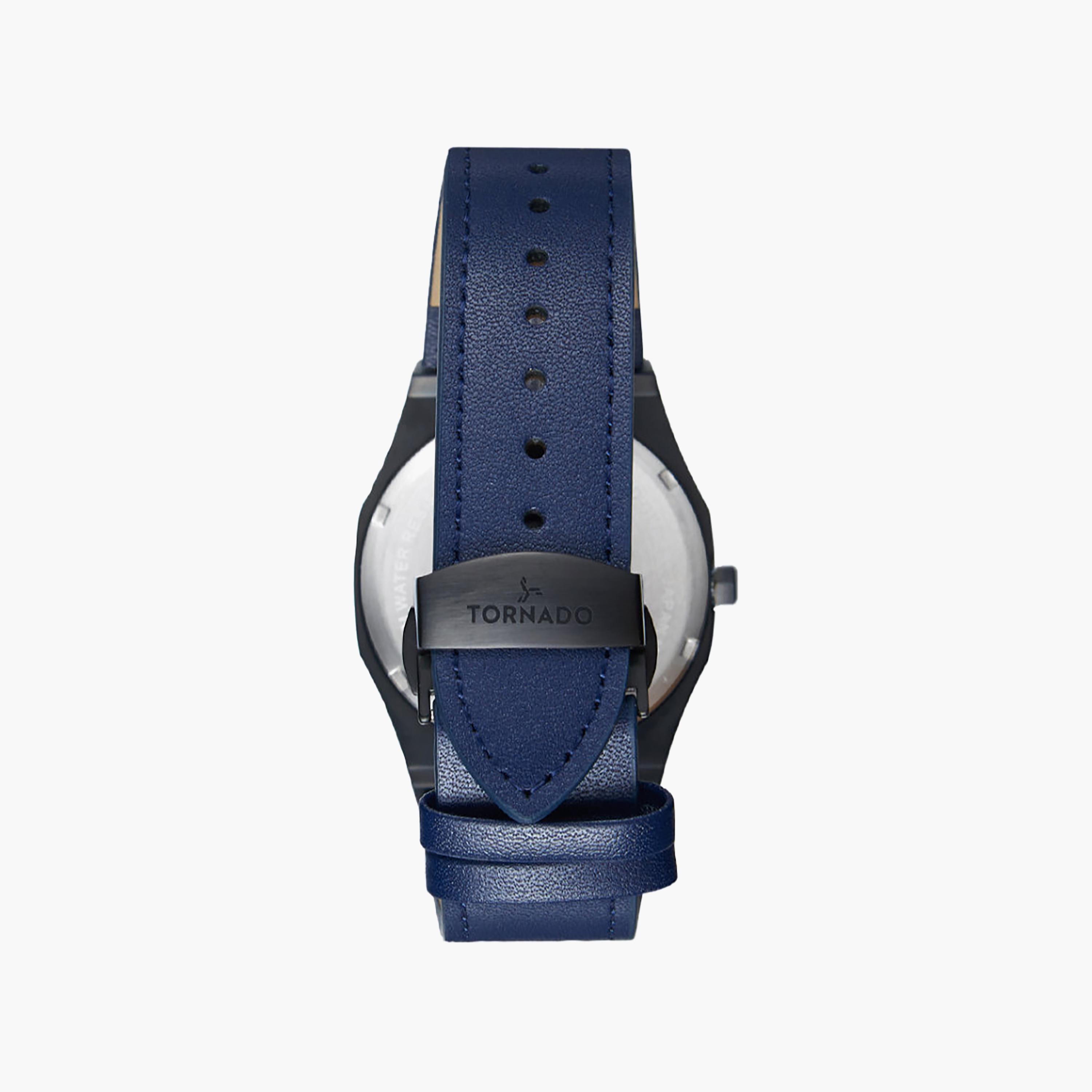 Tornado Men's 40MM Blue Analog Leather Watch | T22002-BLNN-men-watchesandjewellery-watches-image-2