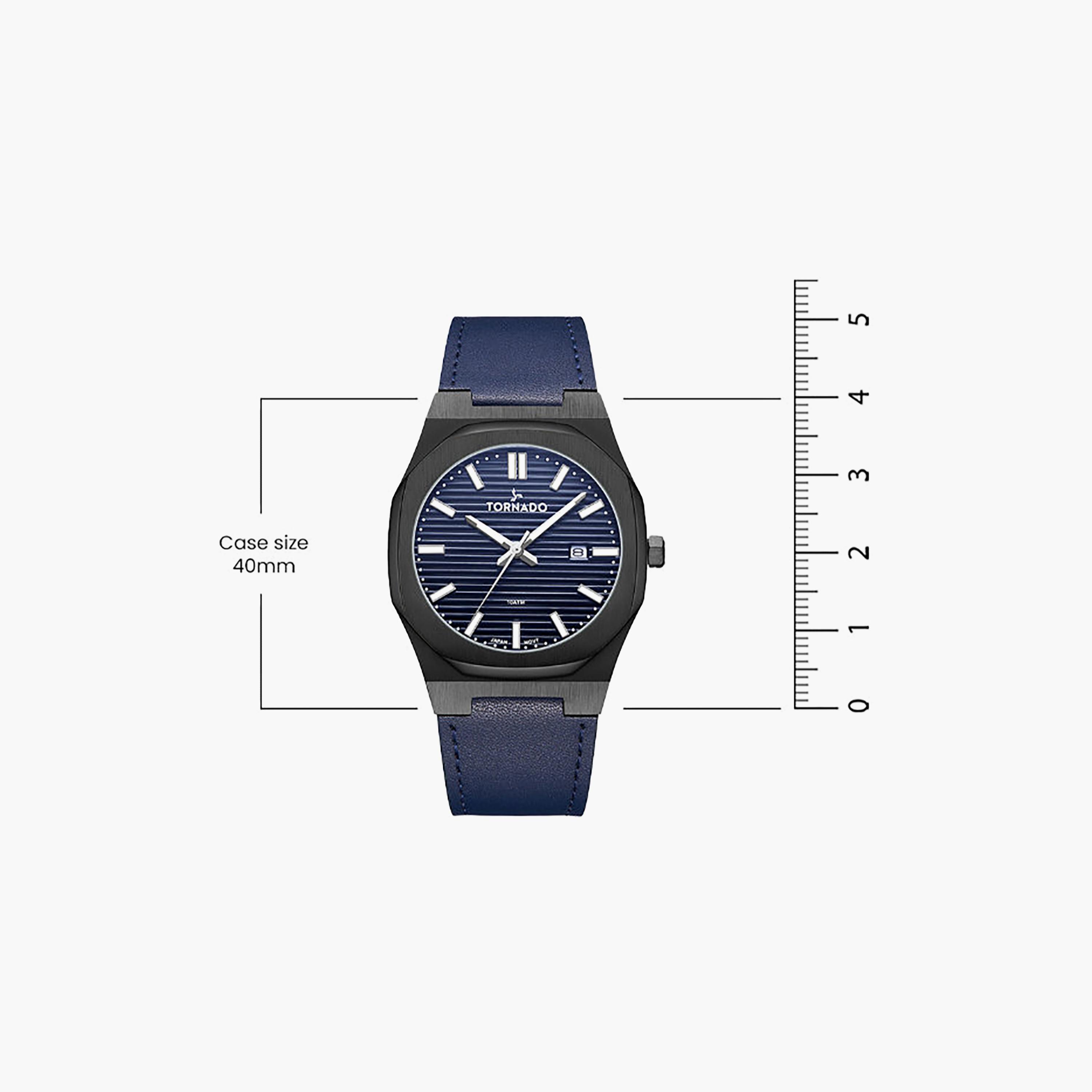 Tornado Men's 40MM Blue Analog Leather Watch | T22002-BLNN-men-watchesandjewellery-watches-image-6