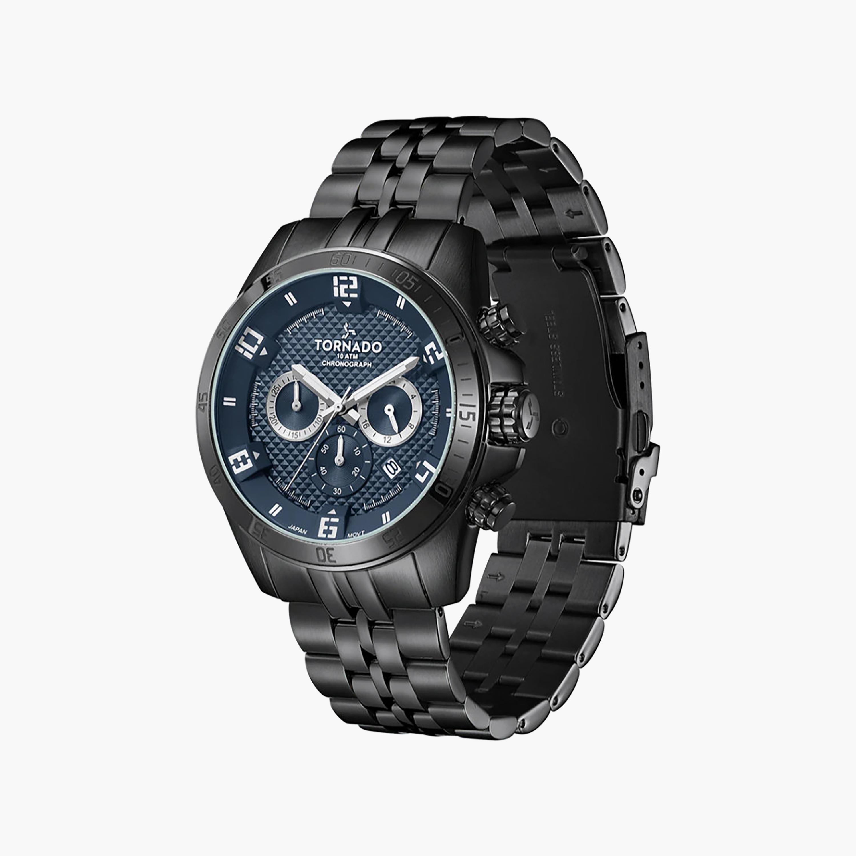 Tornado Men's 46MM Black Chronograph Stainless Steel Watch | T3149B-BBBJ-men-watchesandjewellery-watches-image-2