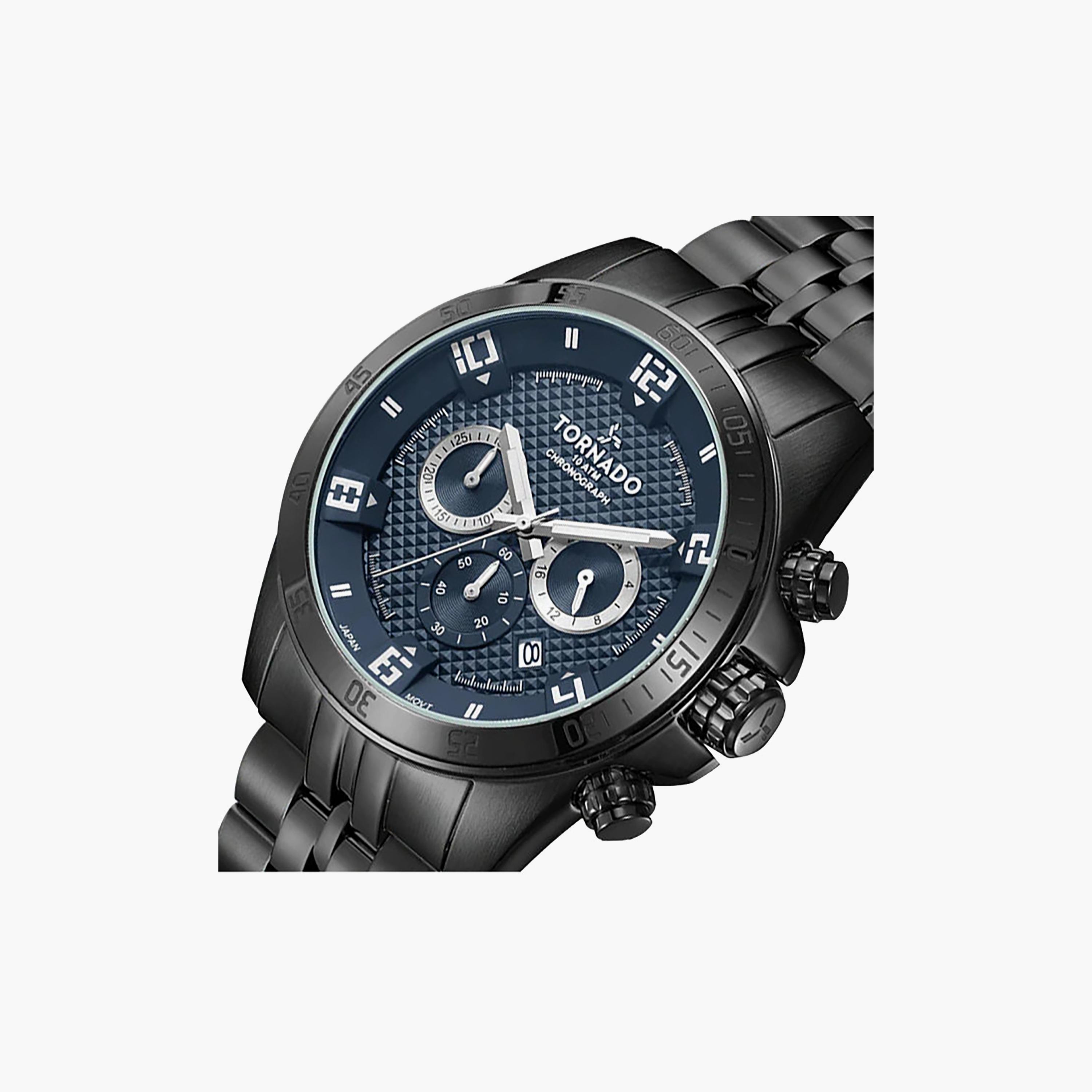 Tornado Men's 46MM Black Chronograph Stainless Steel Watch | T3149B-BBBJ-men-watchesandjewellery-watches-image-5