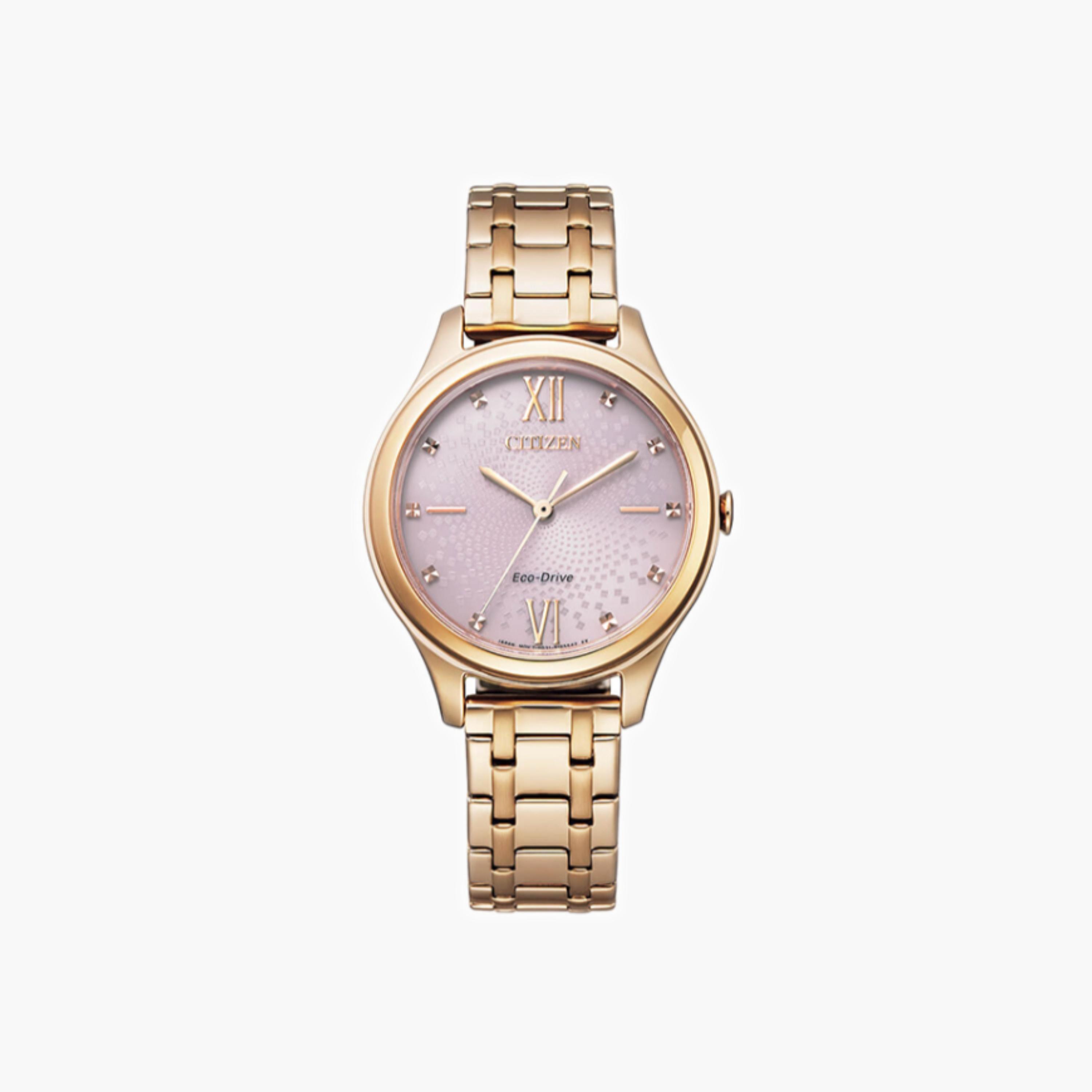 ساعة سيتيزن نسائية أنالوج بعقارب بمينا وردية - EM0503-75X-women-watchesandjewellery-watches-image-1