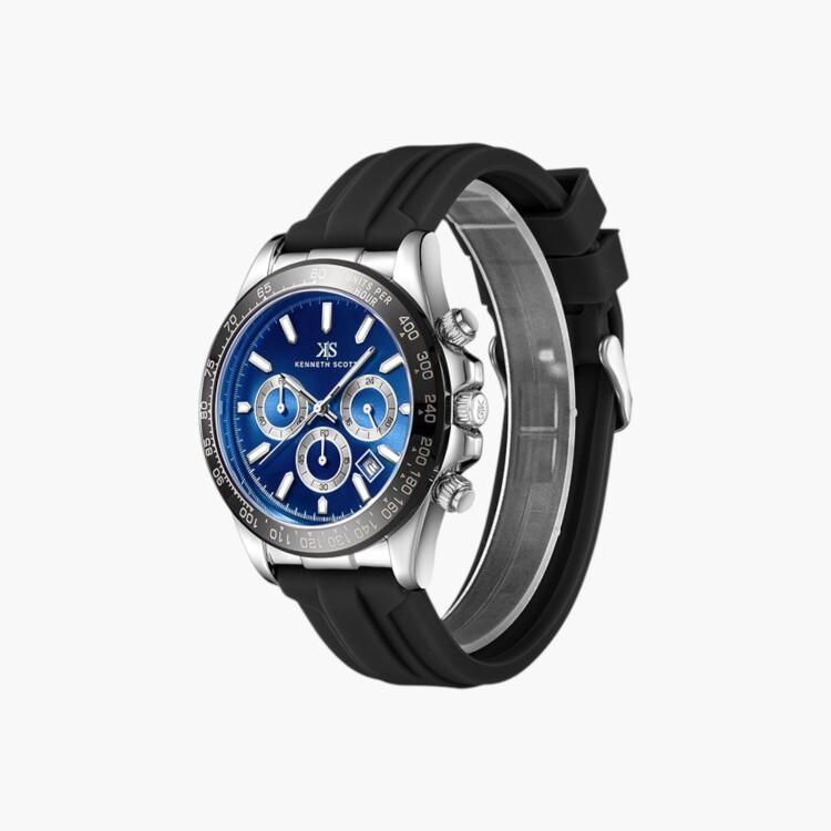 Kenneth Scott Men's Chrono & Multi Function Dark Blue Dial Watch  | K23149-SSBN-men-watchesandjewellery-watches-image-2
