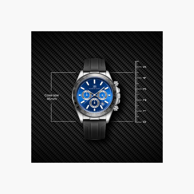 Kenneth Scott Men's Chrono & Multi Function Dark Blue Dial Watch  | K23149-SSBN-men-watchesandjewellery-watches-image-5