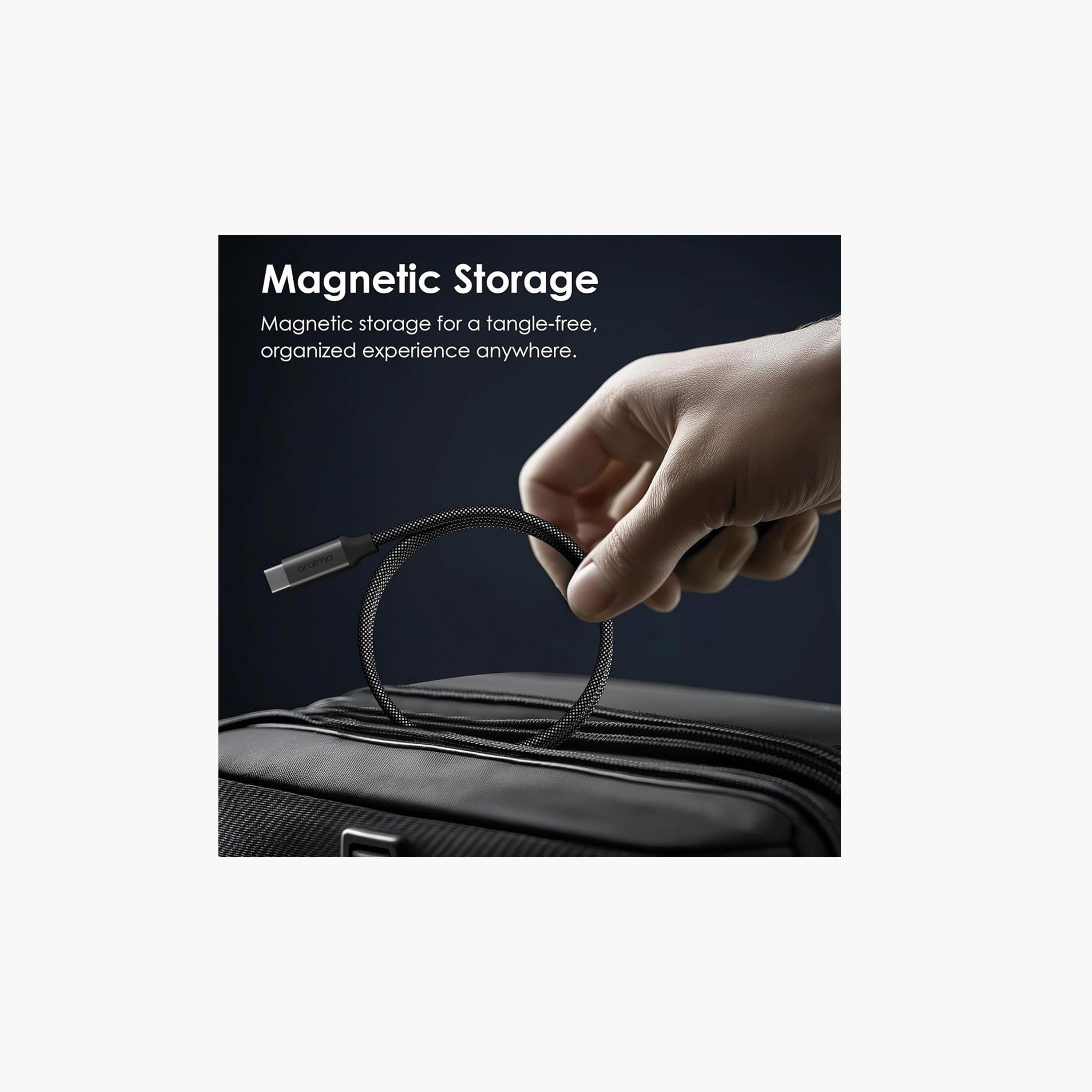 Oraimo Cable MagCable USB-C To USB-C 1m 60W - Black-electronics-accessories-mobileaccesories-image-4