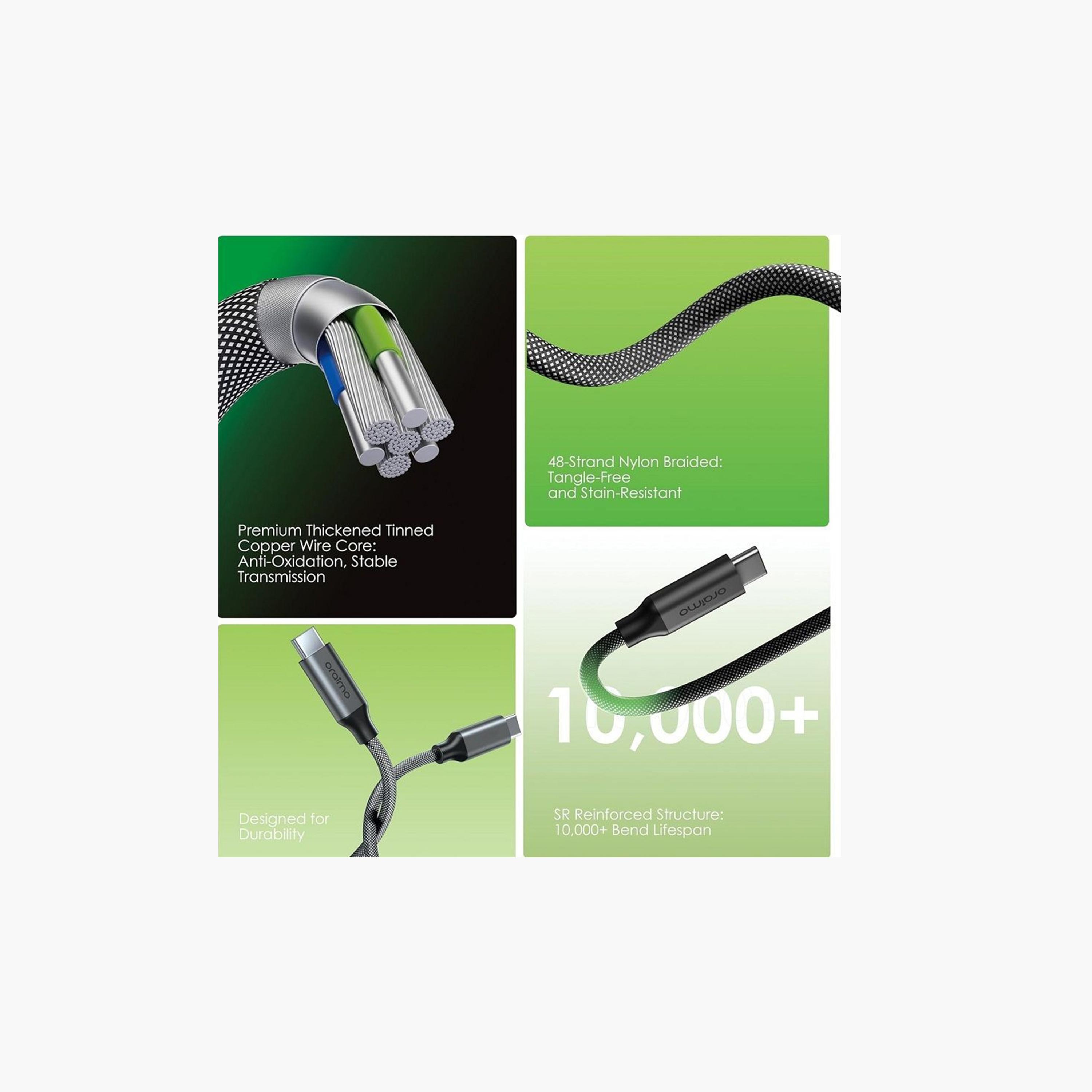 Oraimo Cable MagCable USB-C To USB-C 1m 60W - Black-electronics-accessories-mobileaccesories-image-6