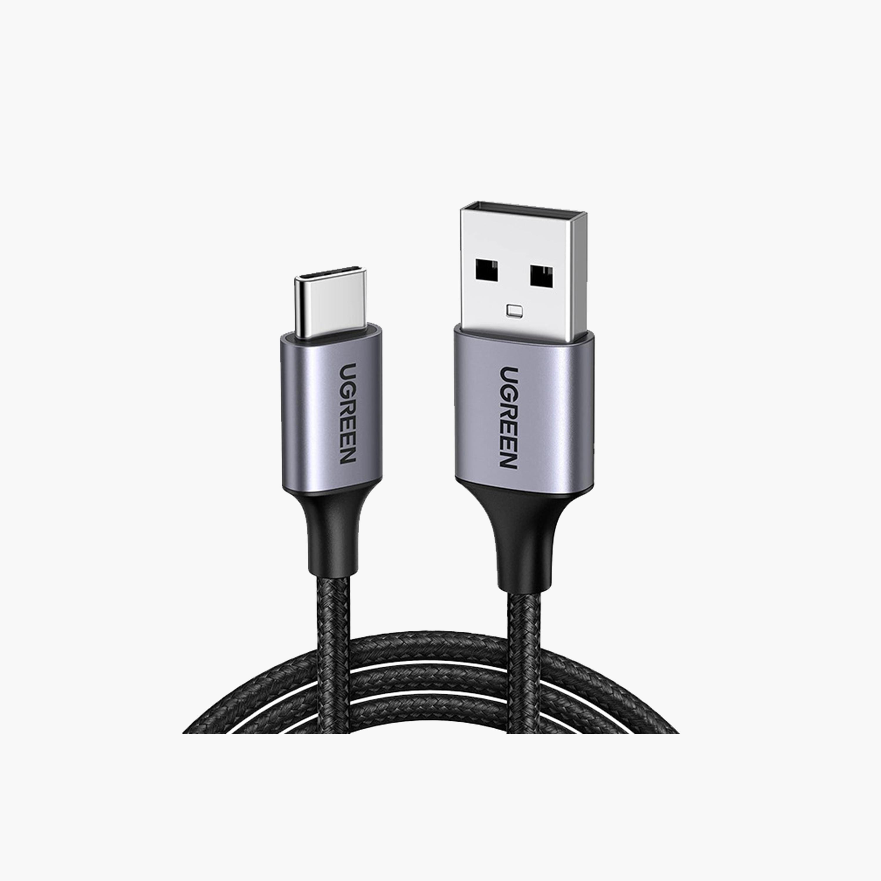 Ugreen Charging Cable Nylon Braided Fast Charging USB To USB-C 1m - Gray-electronics-accessories-mobileaccesories-image-1