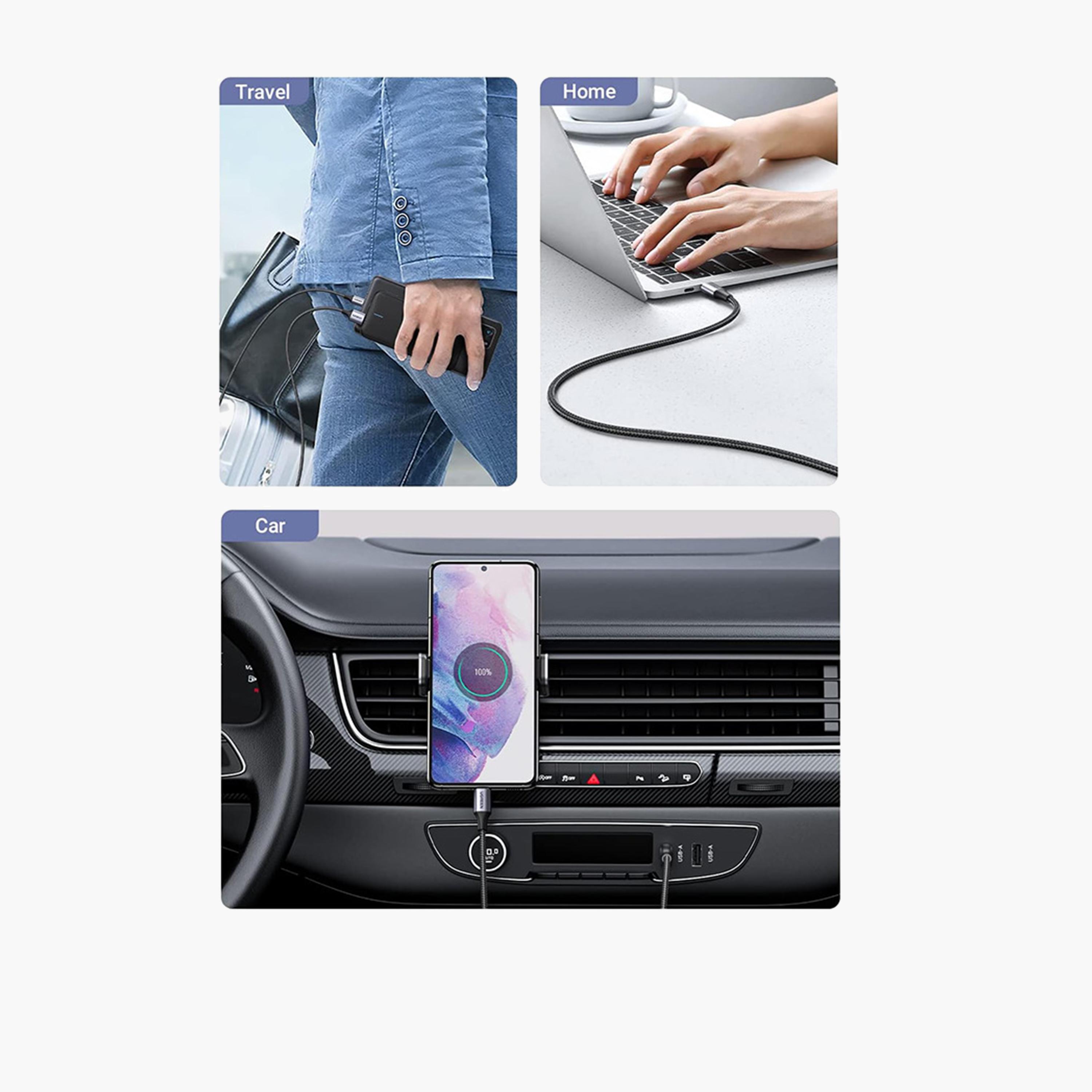 Ugreen Charging Cable Nylon Braided Fast Charging USB To USB-C 1m - Gray-electronics-accessories-mobileaccesories-image-4
