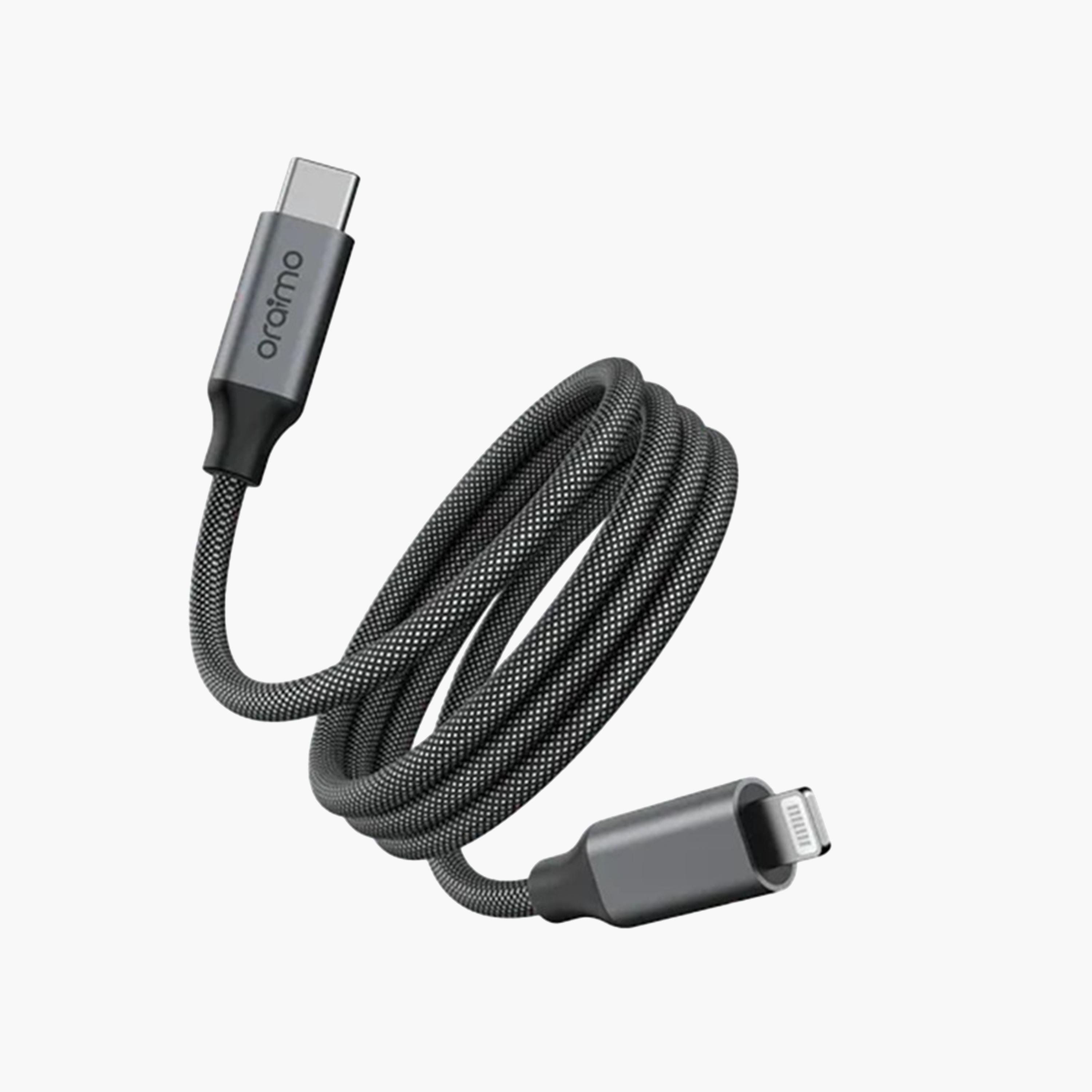 Oraimo Cable MagCable USB-C To Lightning 1m 20W - Black-electronics-accessories-mobileaccesories-image-1