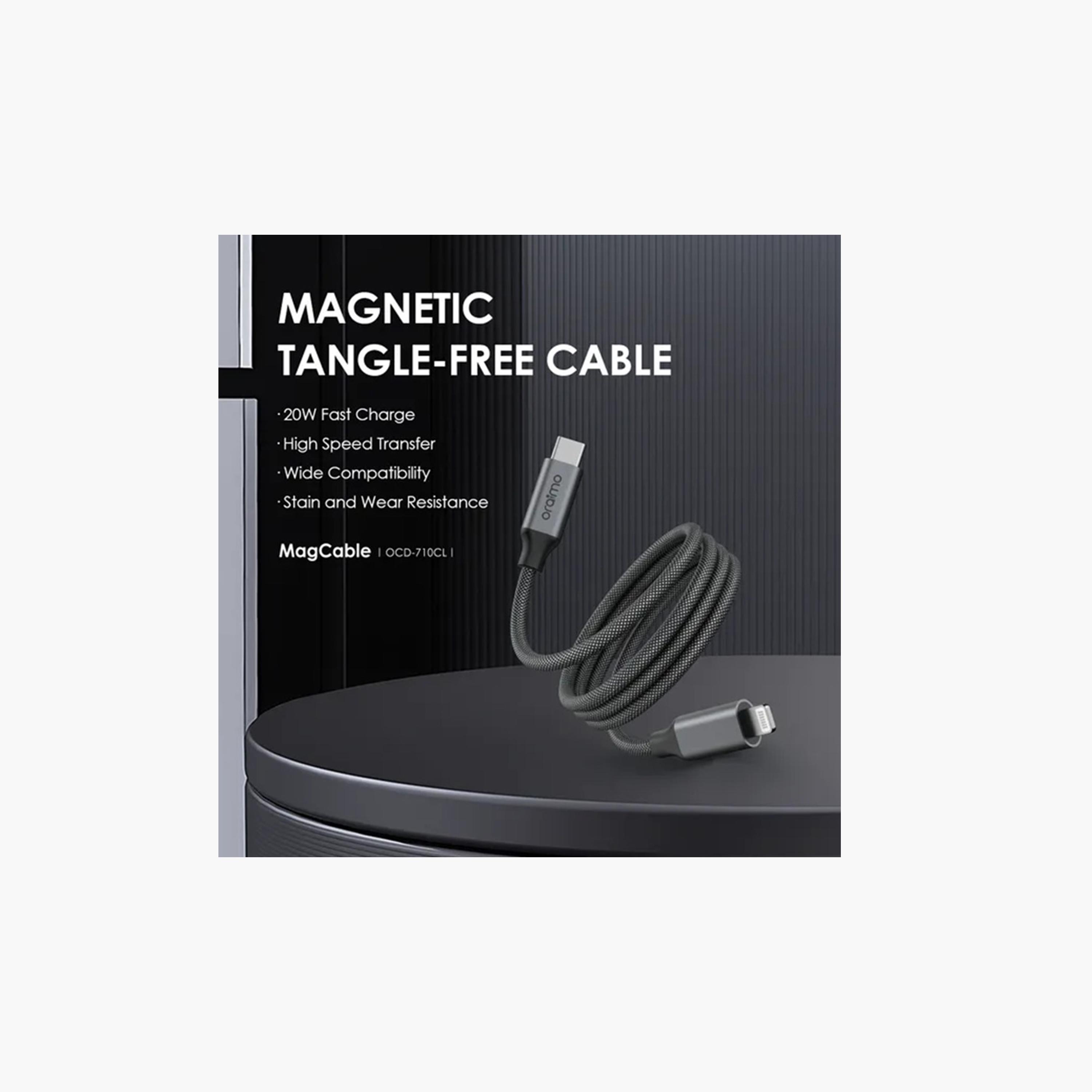 Oraimo Cable MagCable USB-C To Lightning 1m 20W - Black-electronics-accessories-mobileaccesories-image-2