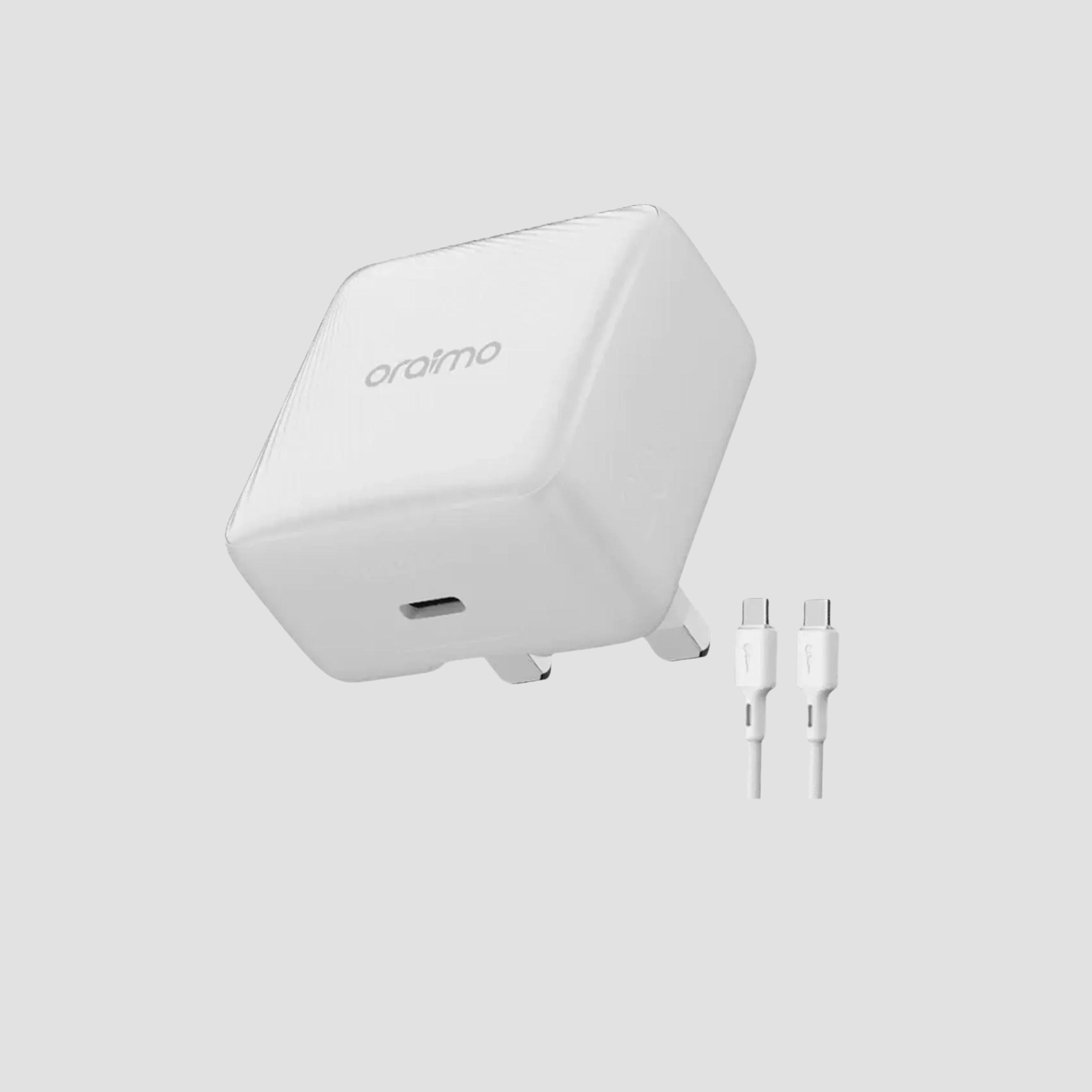Oraimo Wall Charger PowerCube 20 Chic USB-C Port 20W With USB-C Cable - White-electronics-accessories-mobileaccesories-image-1