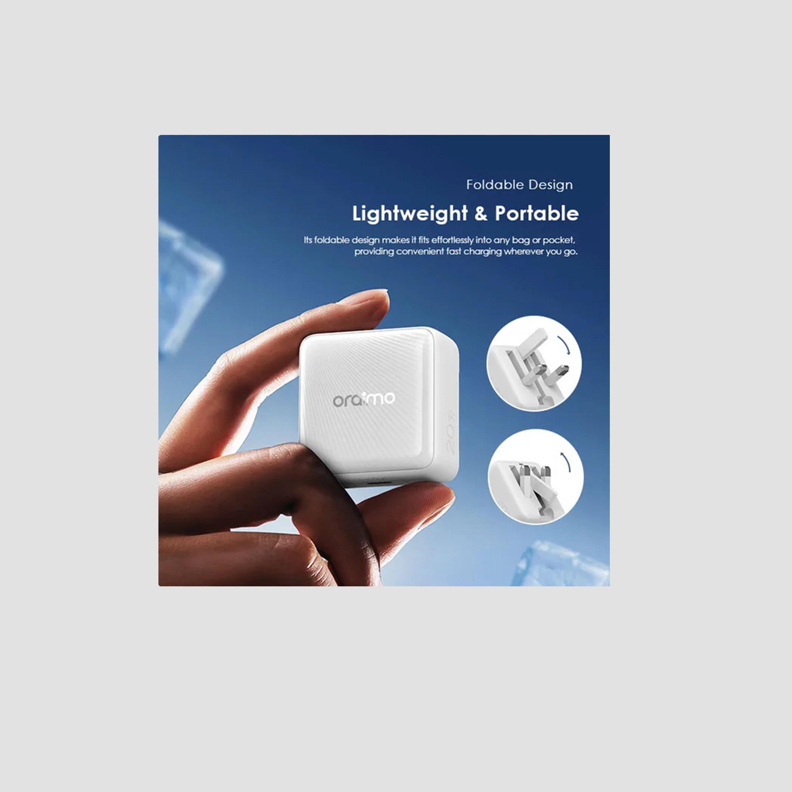 Oraimo Wall Charger PowerCube 20 Chic USB-C Port 20W With USB-C Cable - White-electronics-accessories-mobileaccesories-image-4