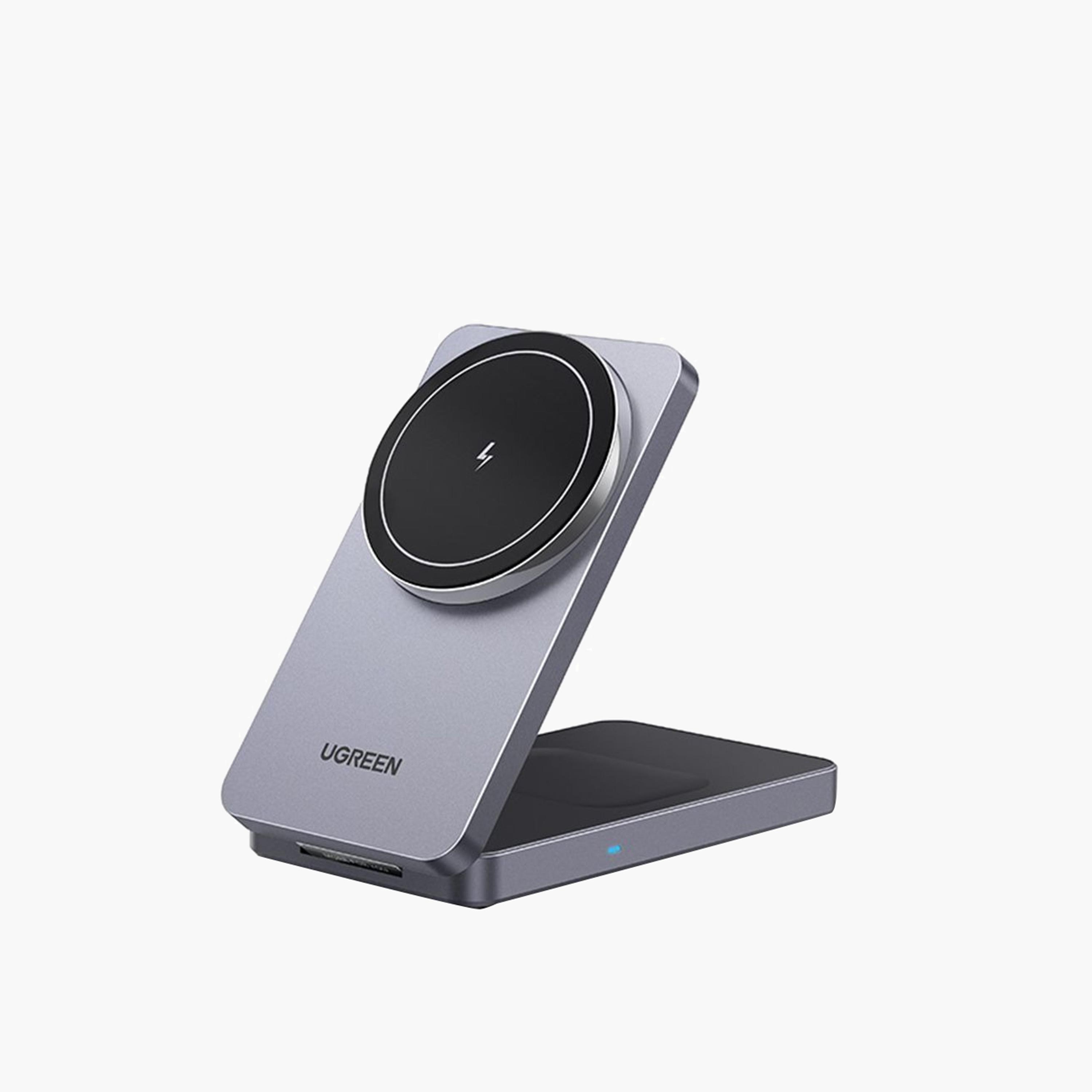 Ugreen MagFlow MagSafe Magnetic Wireless Charger 2-in-1 - Gray-electronics-accessories-mobileaccesories-image-1