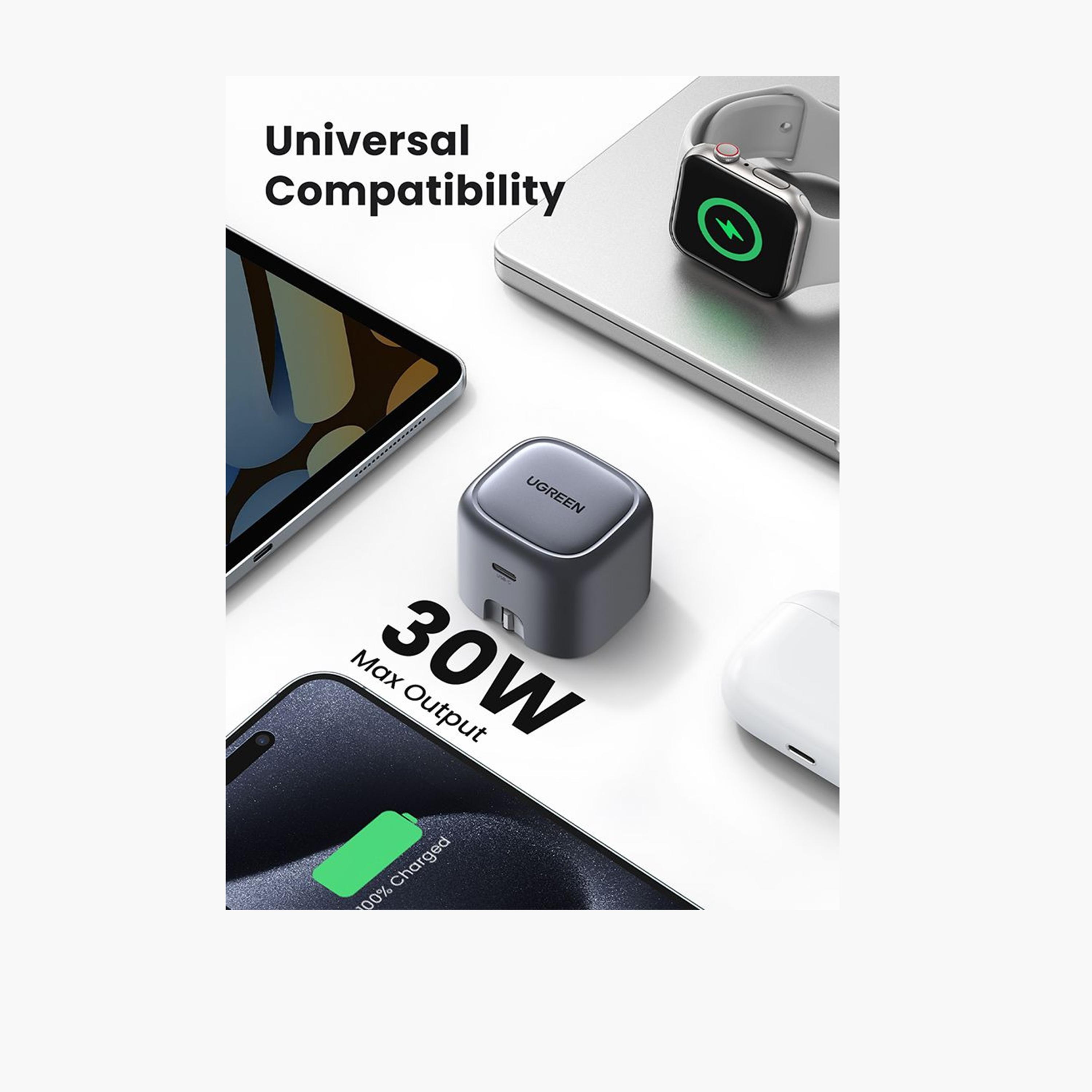 Ugreen Nexode Fast Charger GaN USB-C Port 30W - Gray-electronics-accessories-mobileaccesories-image-4
