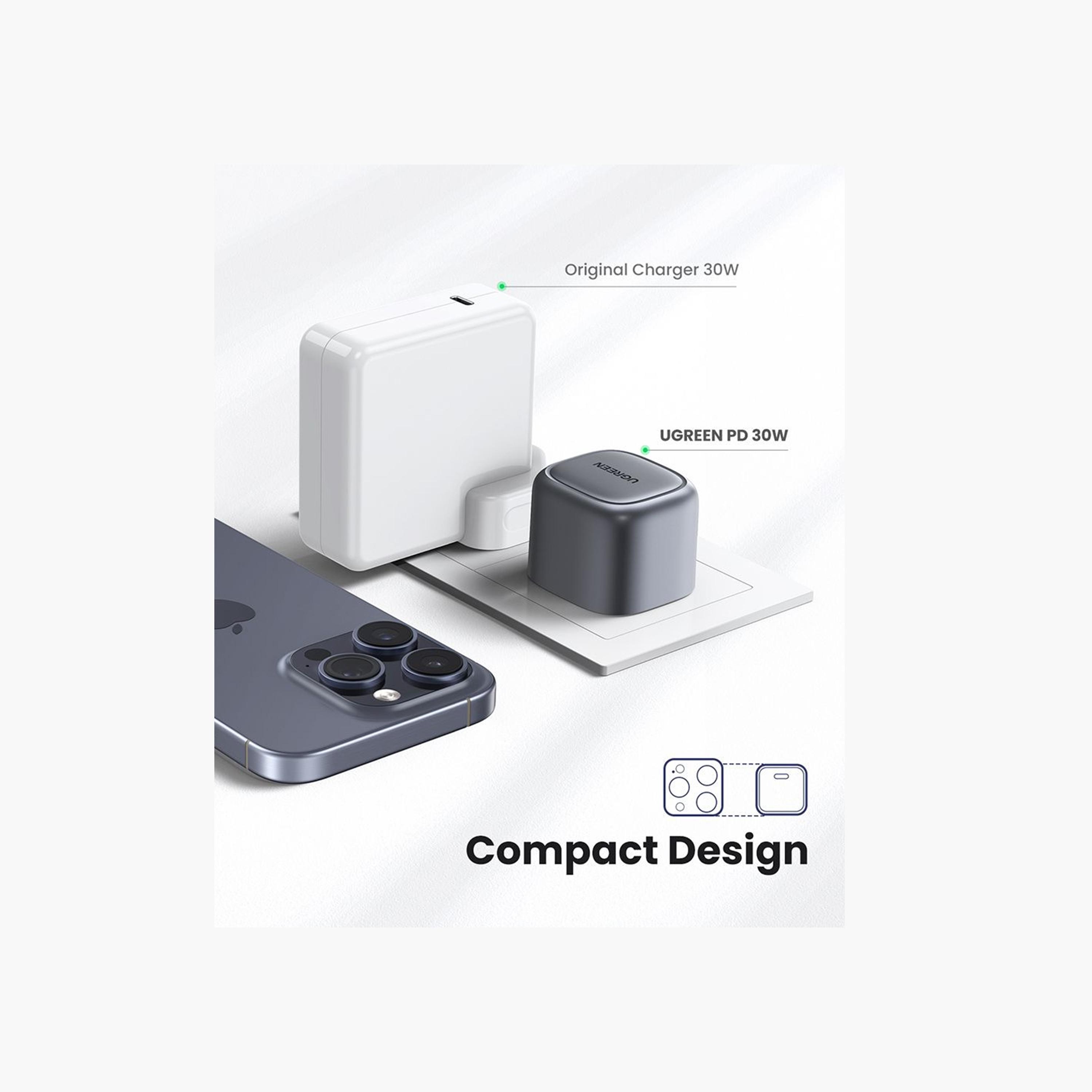 Ugreen Nexode Fast Charger GaN USB-C Port 30W - Gray-electronics-accessories-mobileaccesories-image-5