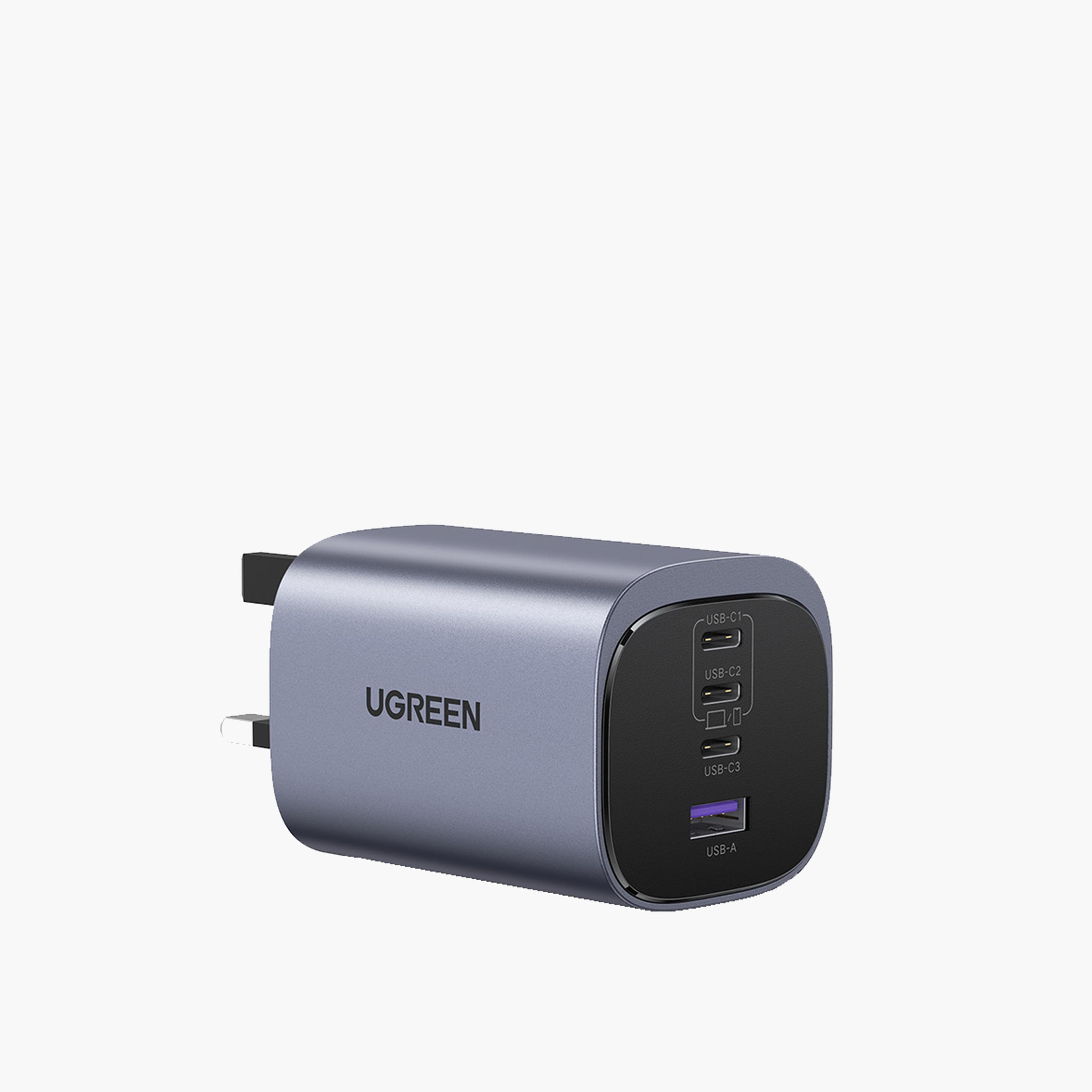 Ugreen Nexode S Fast Charger GaN 3 USB-C and USB Ports 100W - Gray-electronics-accessories-mobileaccesories-image-1