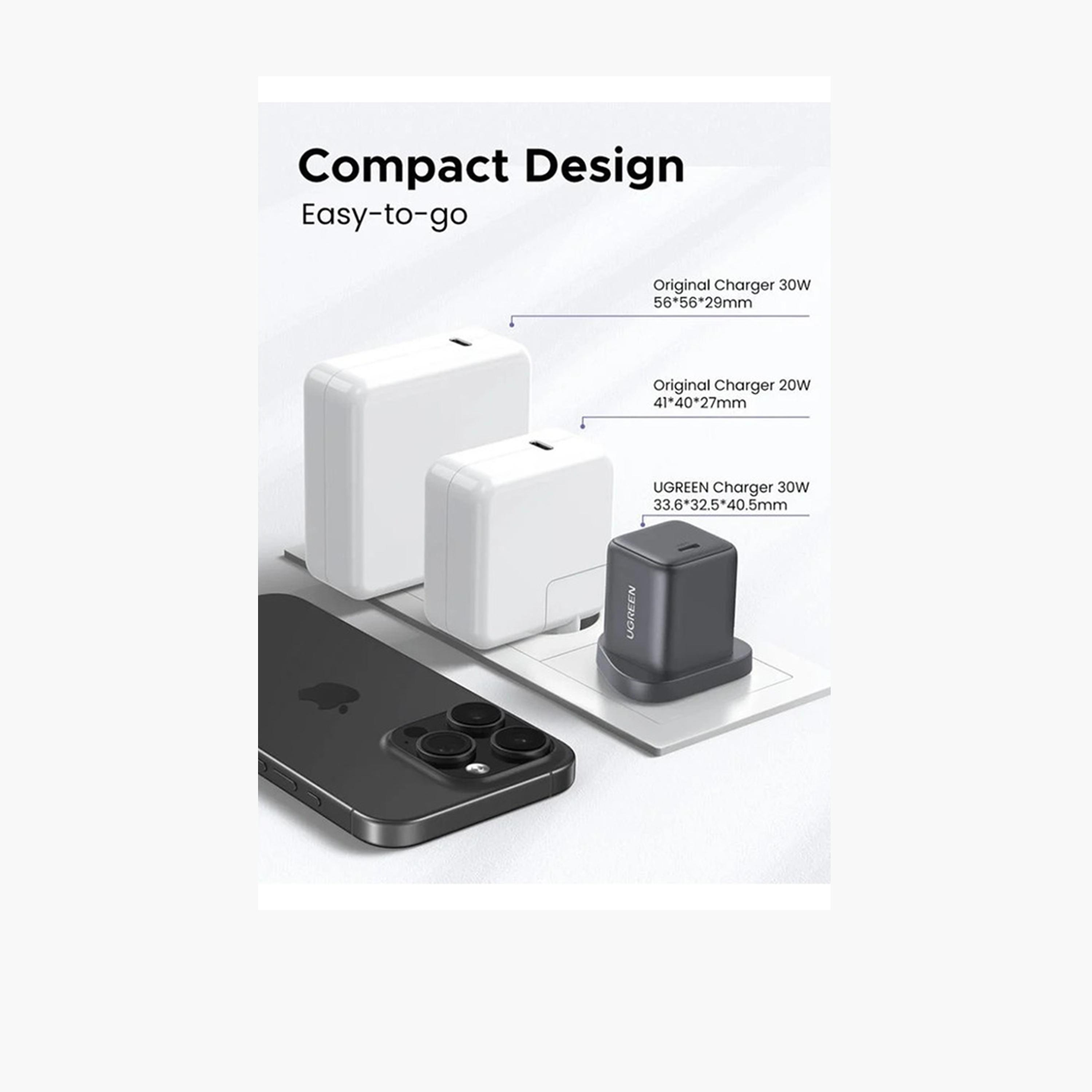 Ugreen Wall Charger with GaN USB-C Port 30W - Gray-electronics-accessories-mobileaccesories-image-2