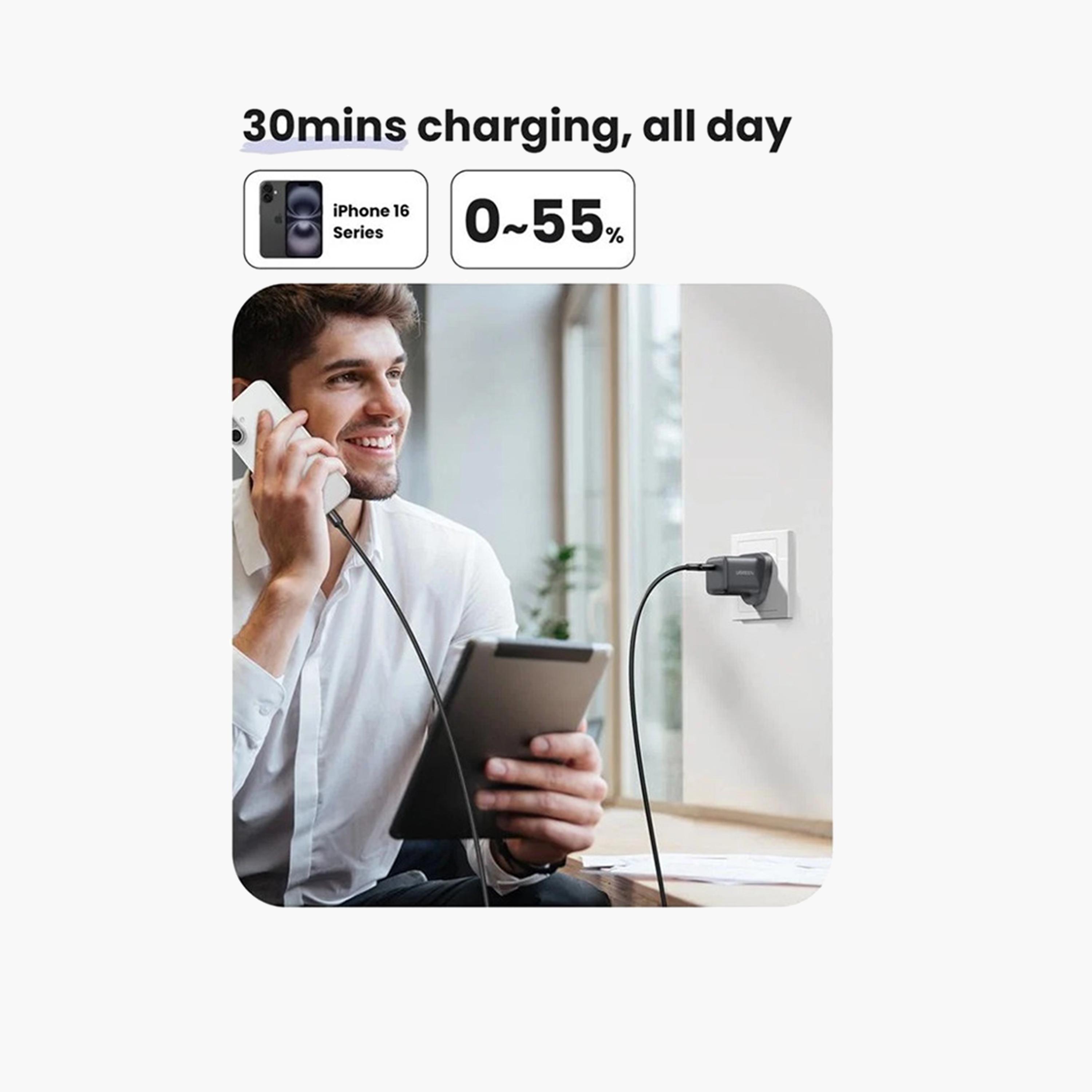 Ugreen Wall Charger with GaN USB-C Port 30W - Gray-electronics-accessories-mobileaccesories-image-4