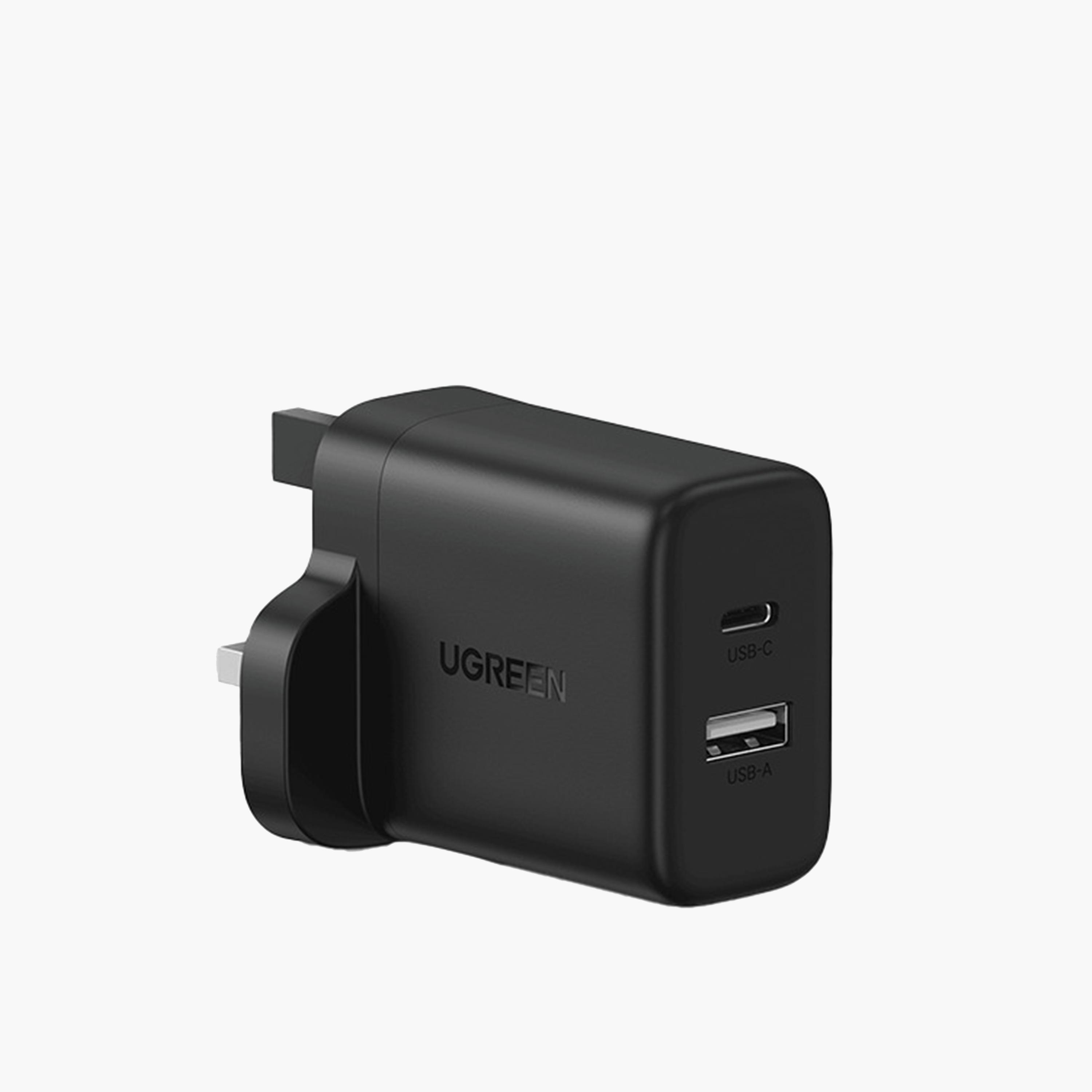 Ugreen Wall Charger with USB-C and USB Ports 20W - Black-electronics-accessories-mobileaccesories-image-1