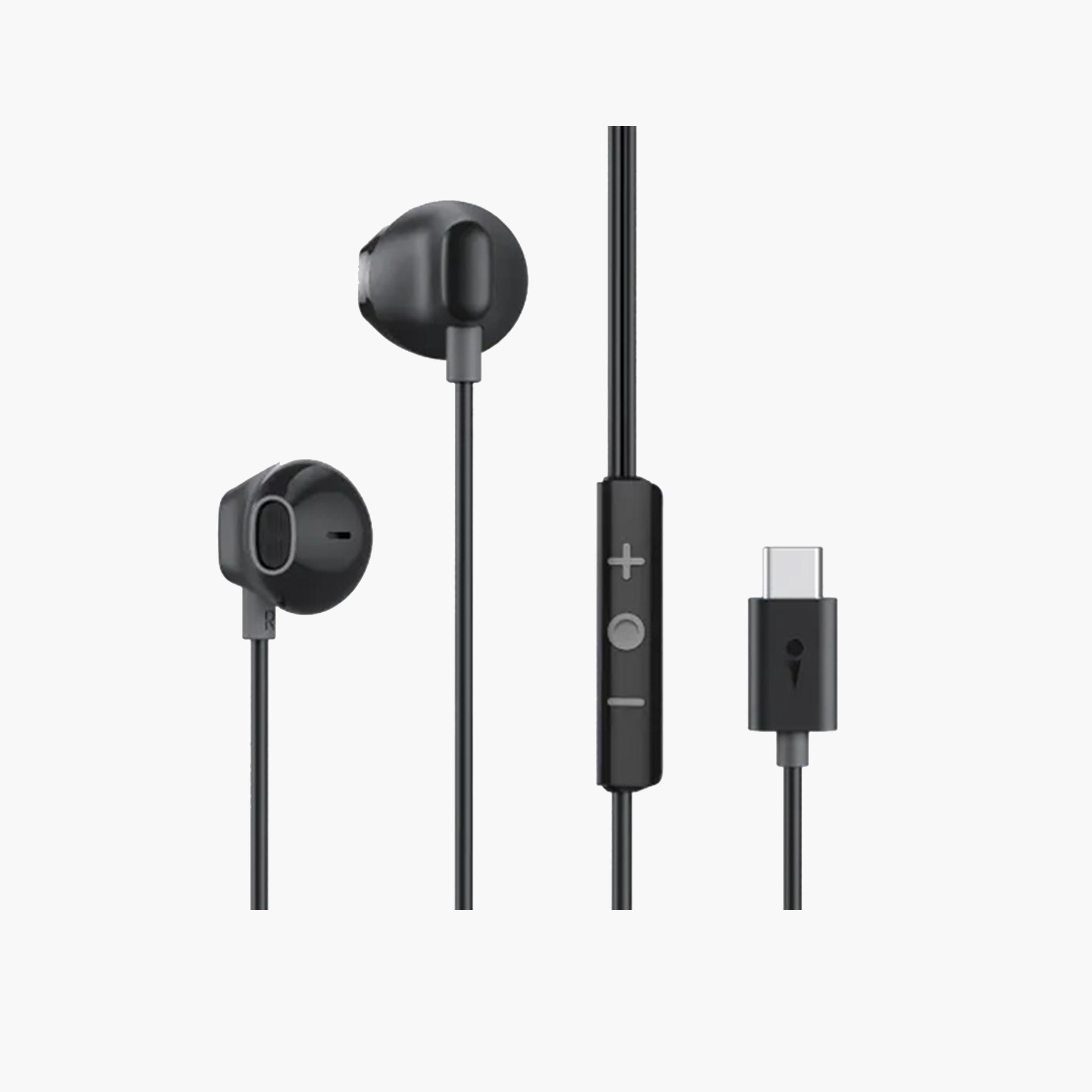 Oraimo Earbuds Halo Airy In-ear Wired Type-C Connector - Black-electronics-headphonesandearphones-image-1