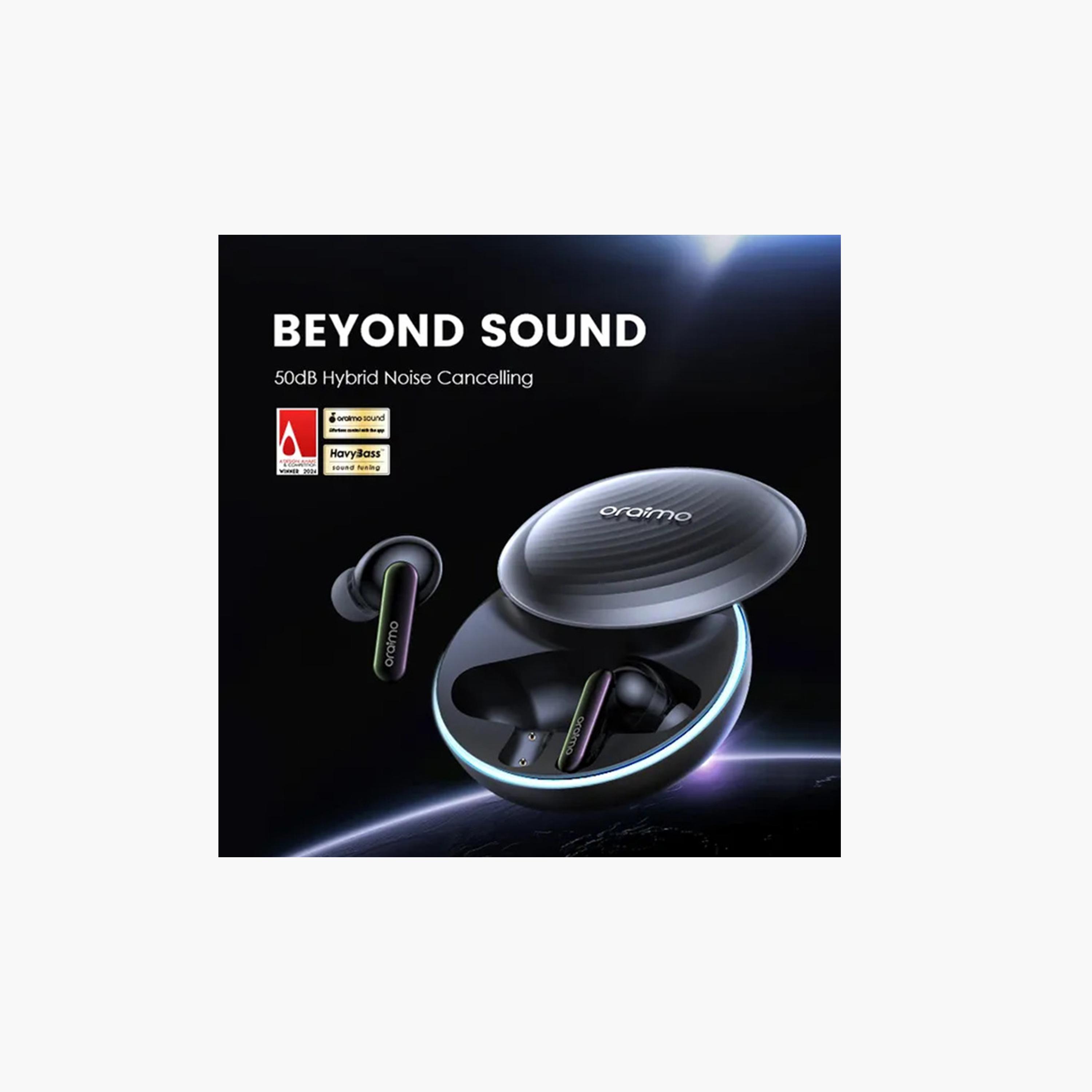 Oraimo Earbuds SpaceBuds Hybrid ANC True Wireless Customized Voice Prompt - Space Grey-electronics-headphonesandearphones-image-3