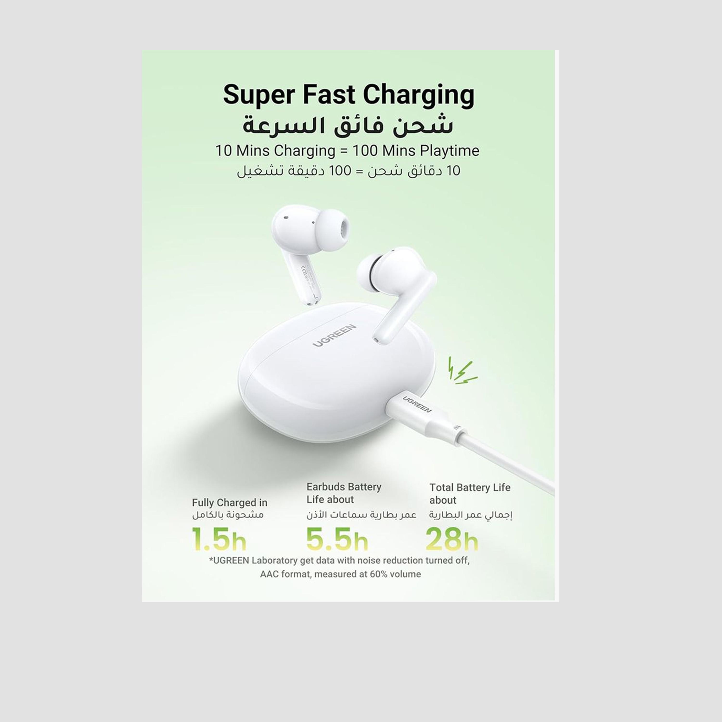 Ugreen HiTune P3 True Wireless Earbuds - White-electronics-headphonesandearphones-image-2