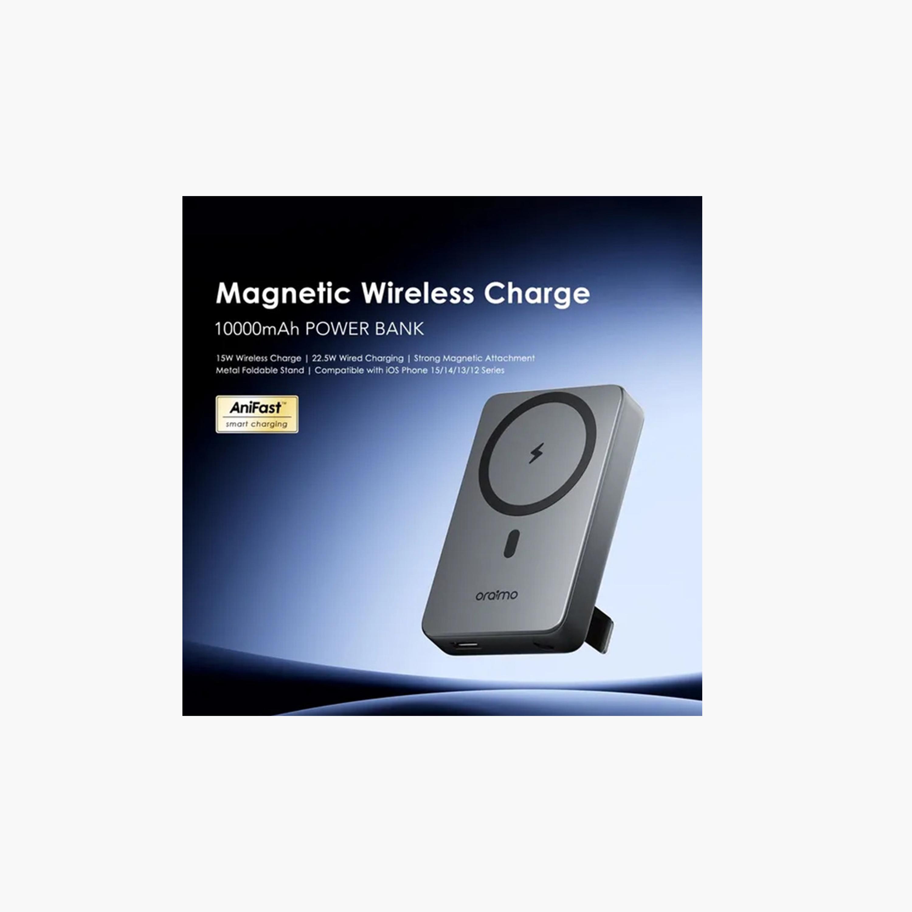 Oraimo Power Bank MagPower 15 Wireless Charging 10000mAh 15W - Black-electronics-accessories-mobileaccesories-image-2