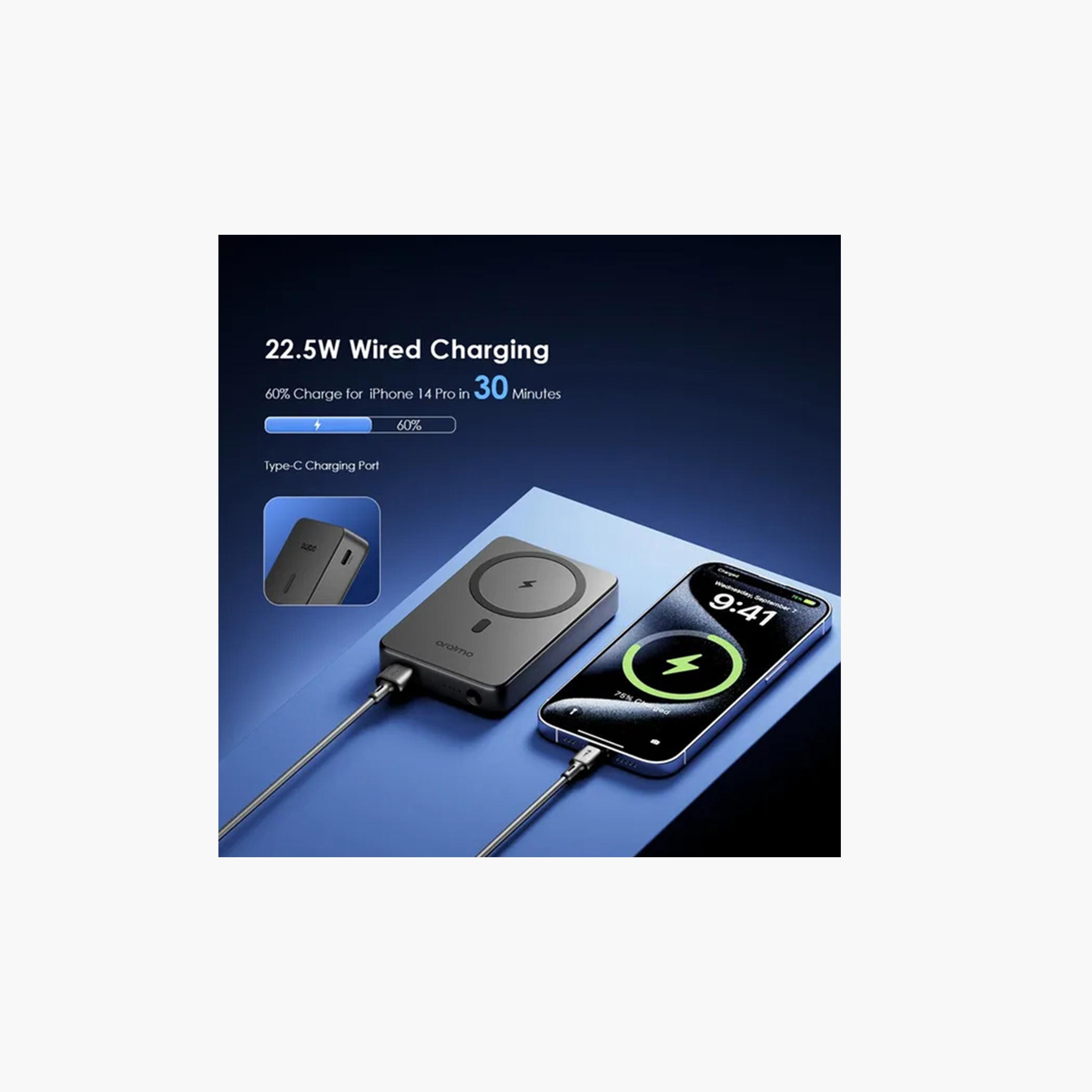 Oraimo Power Bank MagPower 15 Wireless Charging 10000mAh 15W - Black-electronics-accessories-mobileaccesories-image-3