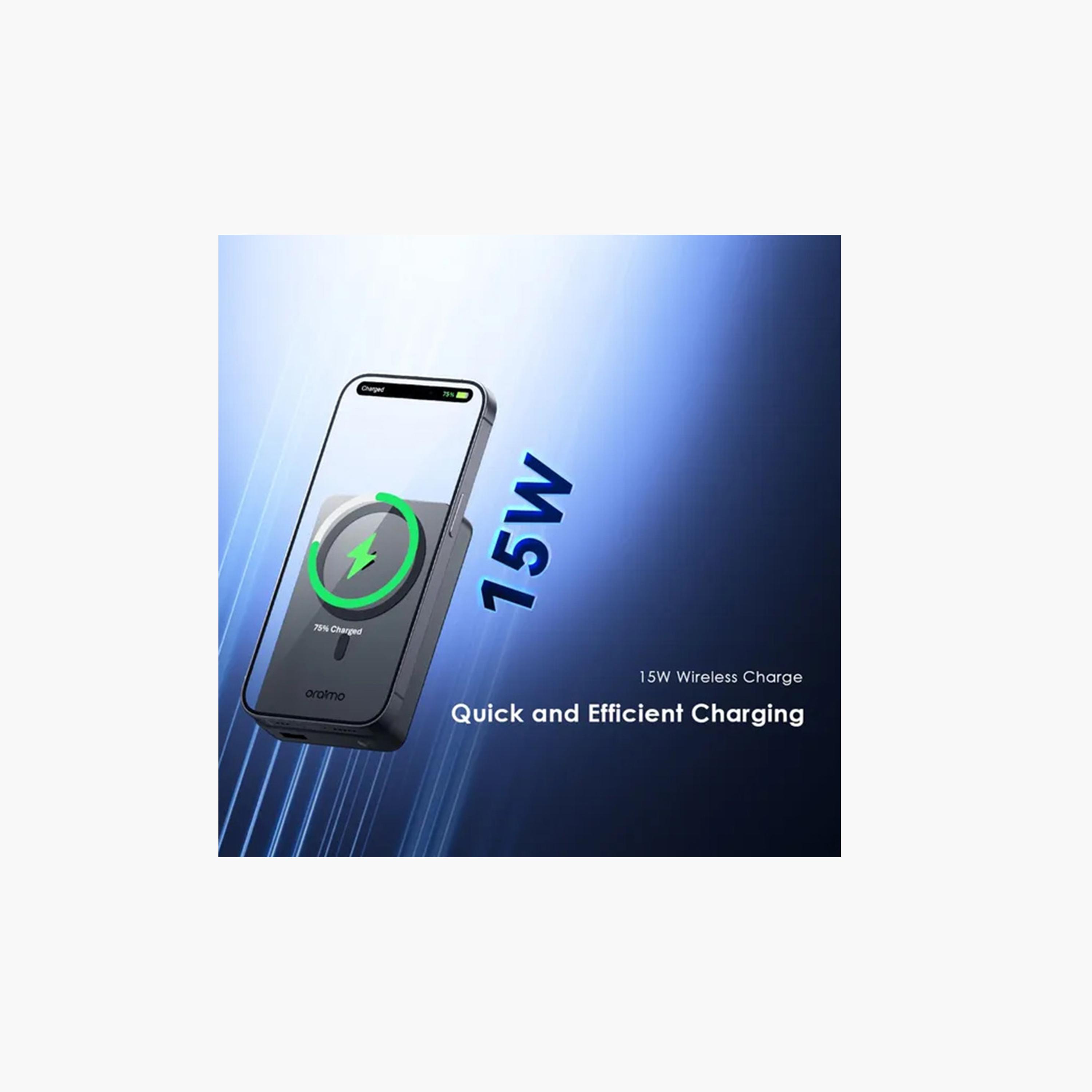 Oraimo Power Bank MagPower 15 Wireless Charging 10000mAh 15W - Black-electronics-accessories-mobileaccesories-image-4