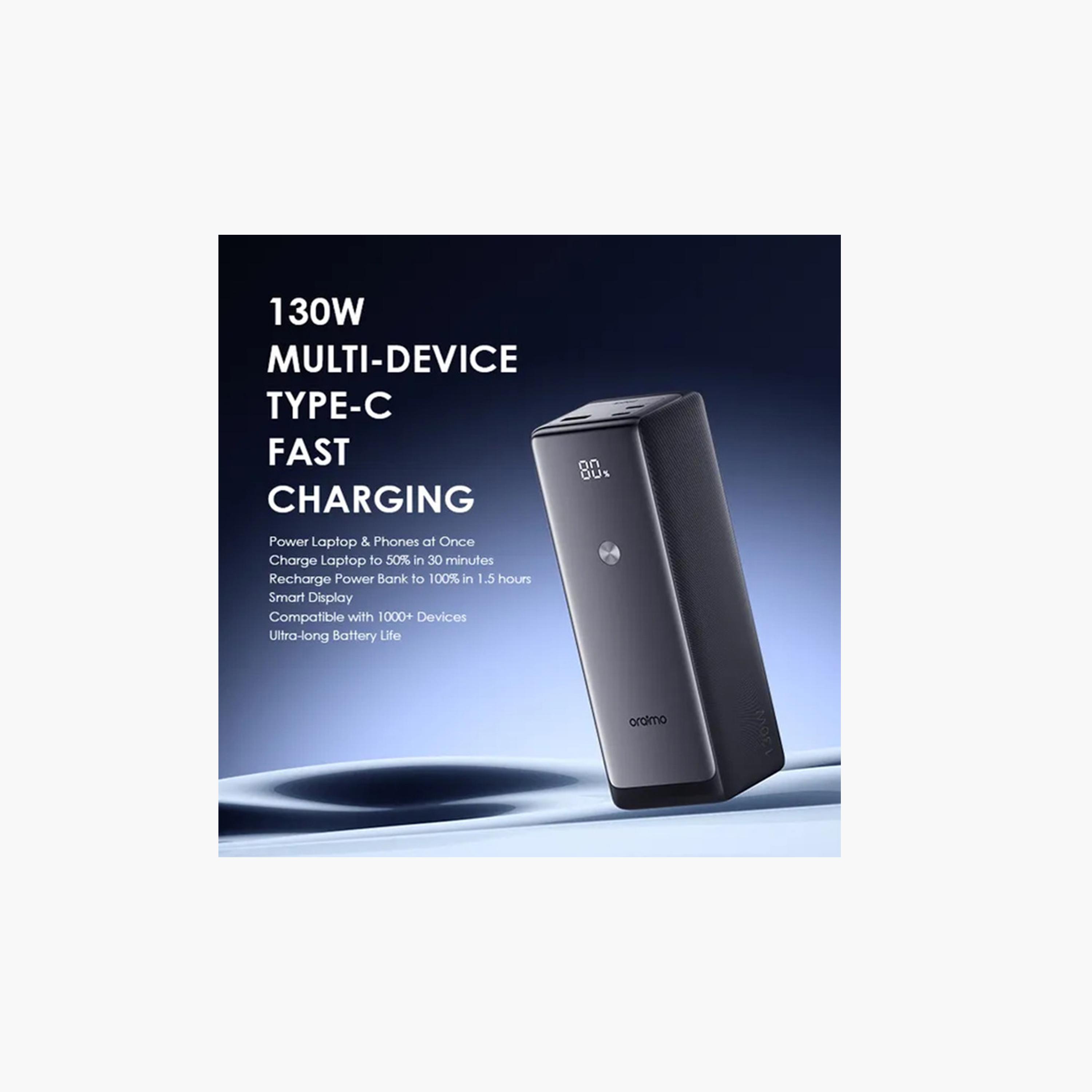 Oraimo Power Bank PowerJet 130 2-USB-C and USB Ports 27600mAh 130W - Black-electronics-accessories-mobileaccesories-image-5