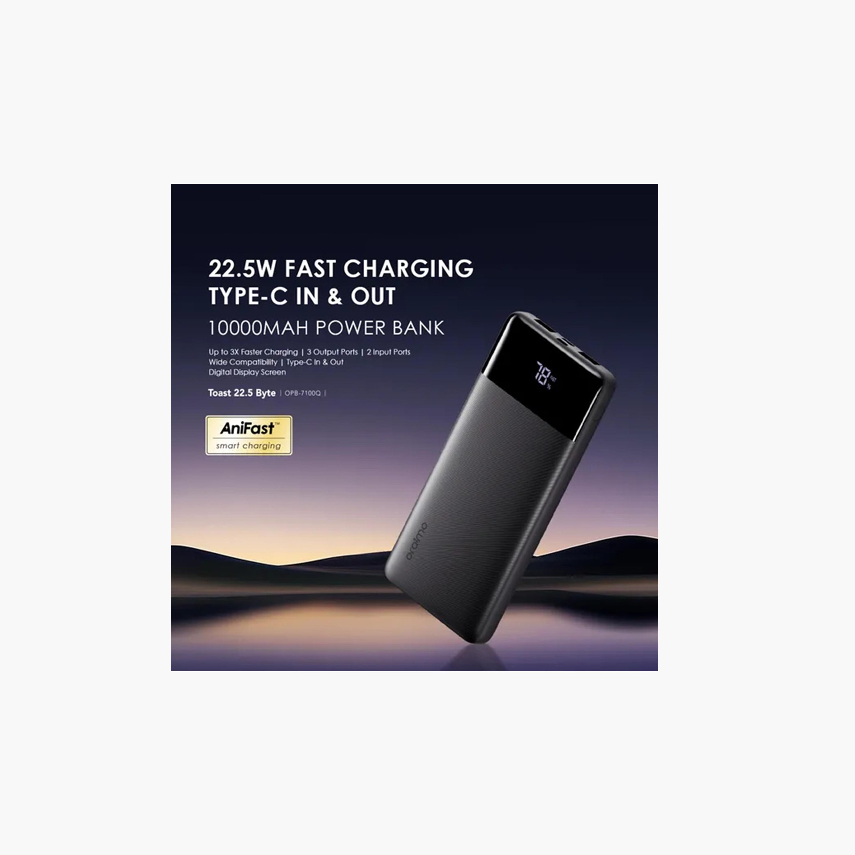 Oraimo Power Bank Toast Byte USB-C and 2-USB Ports 10000mAh 22.5W - Black-electronics-accessories-mobileaccesories-image-2