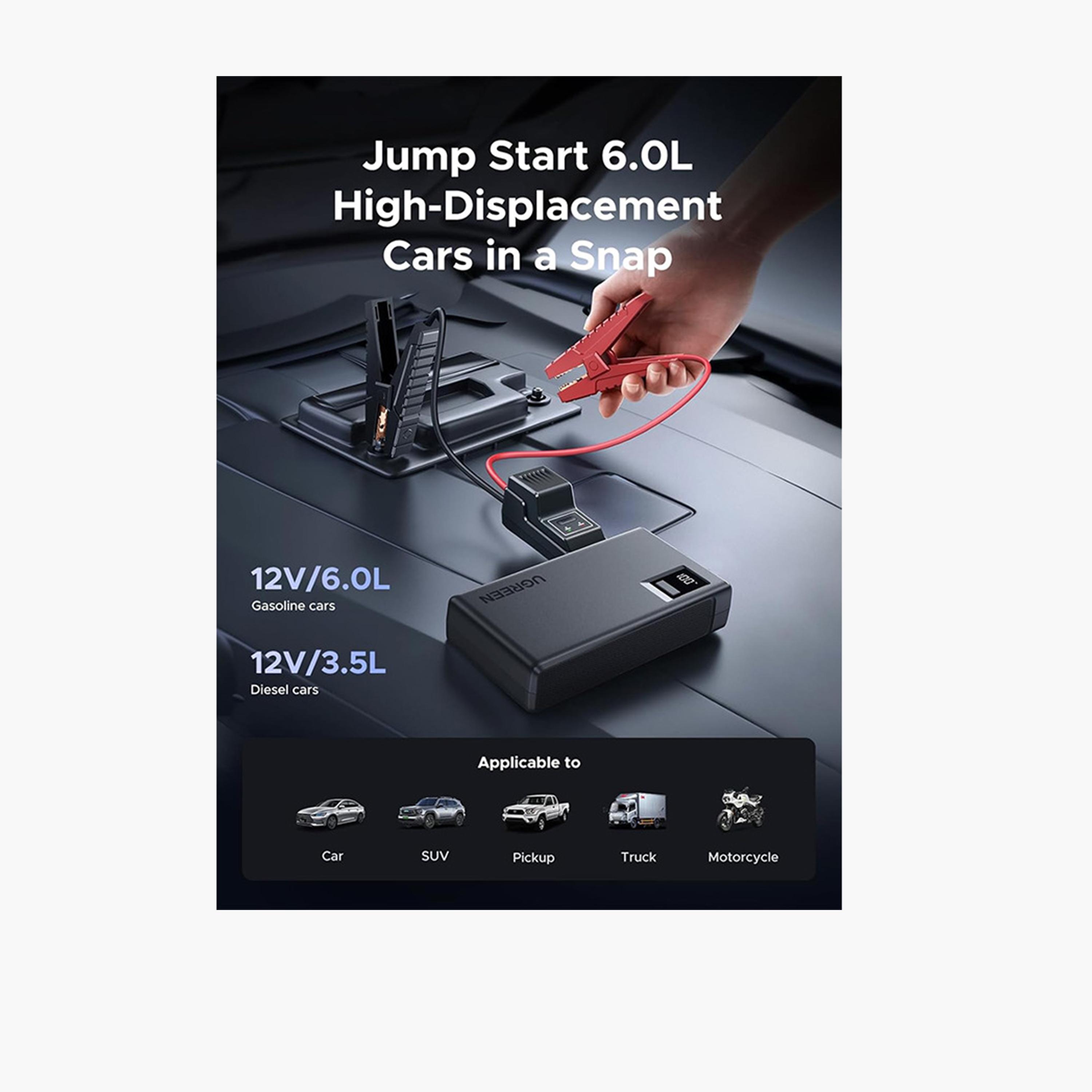 Ugreen Car Jump Starter Power Supply 12000mAh - Gray-electronics-accessories-mobileaccesories-image-4