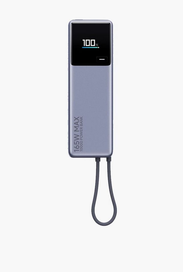 شاومي - باور بانك 165 واط بكابل USB-C مدمج ومنفذين USB-C - 10000 مللي أمبير/ساعة - رمادي-electronics-accessories-mobileaccesories-image-1
