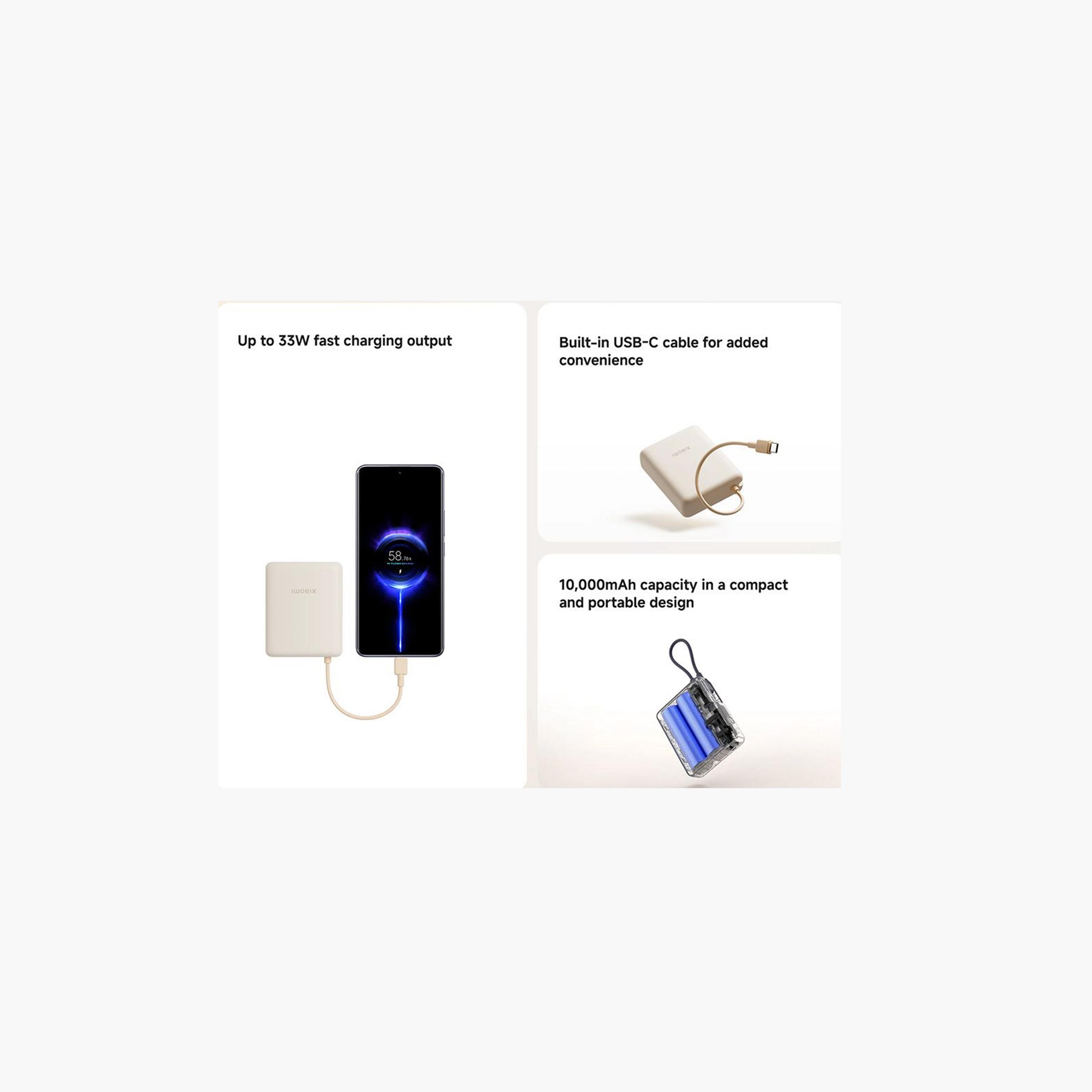 Xiaomi Power Bank USB and USB-C Port and USB-C Integrated Cable 10000mAh 33W BHR9341GL - Blue-electronics-accessories-mobileaccesories-image-6