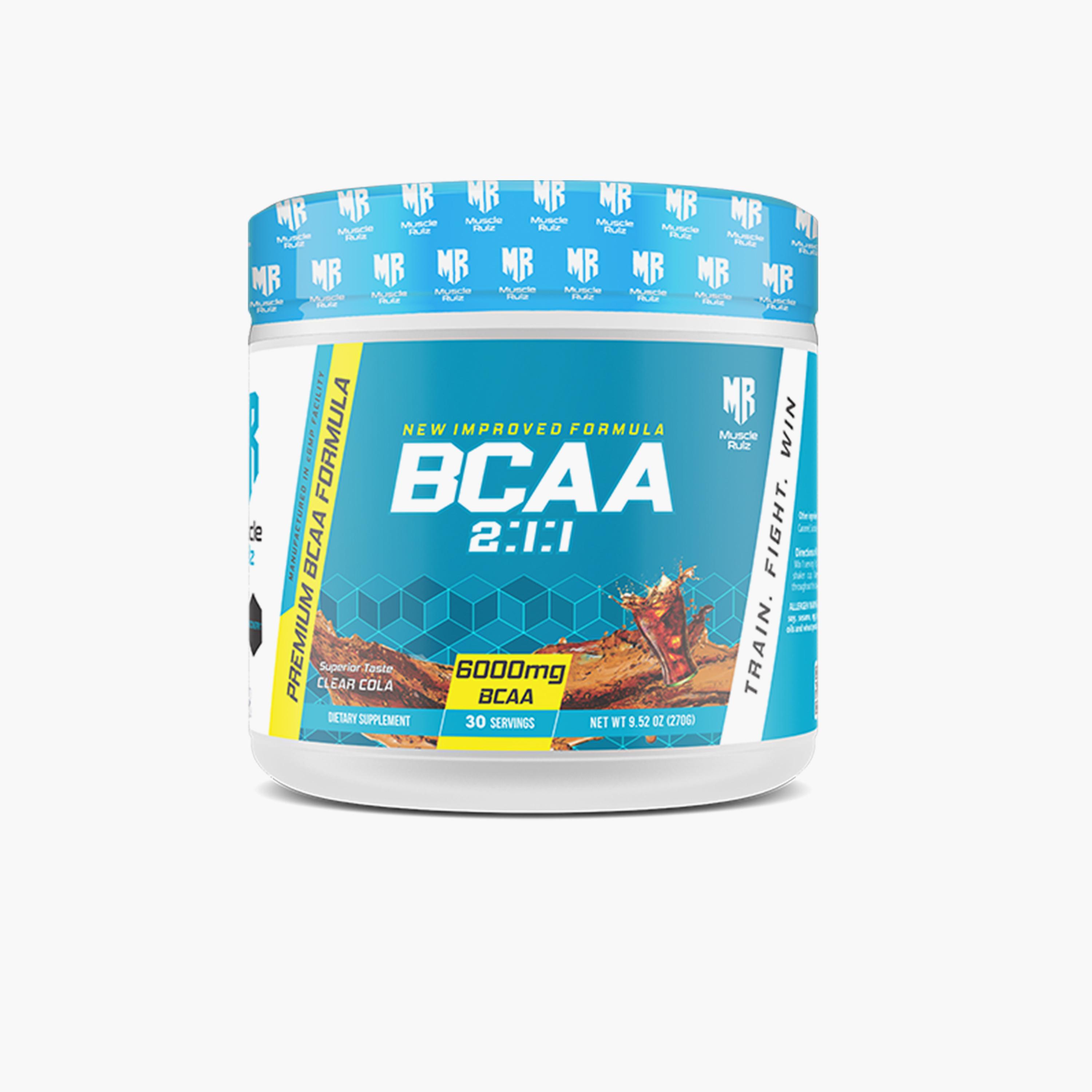 Muscle Rulz BCAA+B6 6000mg / 30 Servings - Clear Cola-sports-nutrition-prepostworkout-image-1