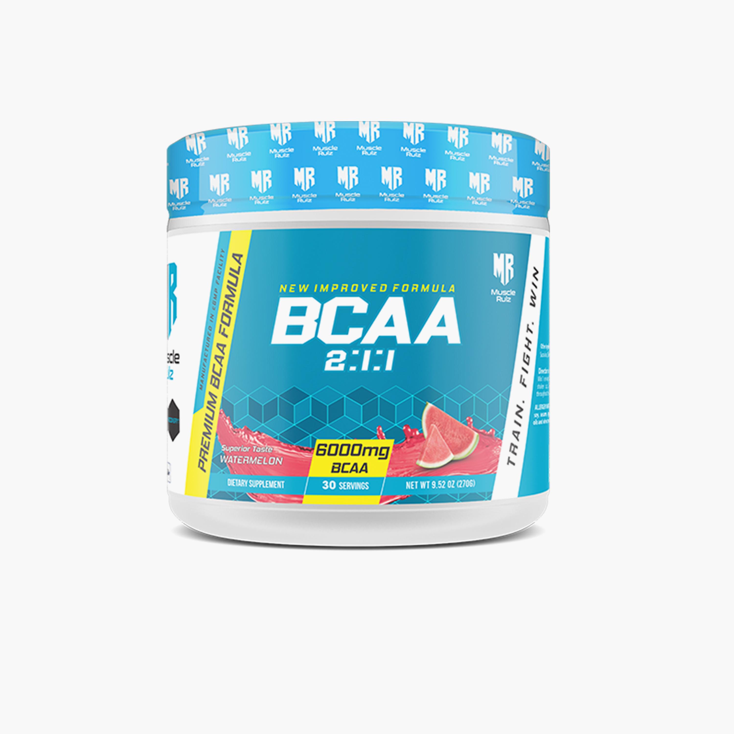 Muscle Rulz BCAA+B6 6000mg / 30 Servings - Watermelon-sports-nutrition-prepostworkout-image-1