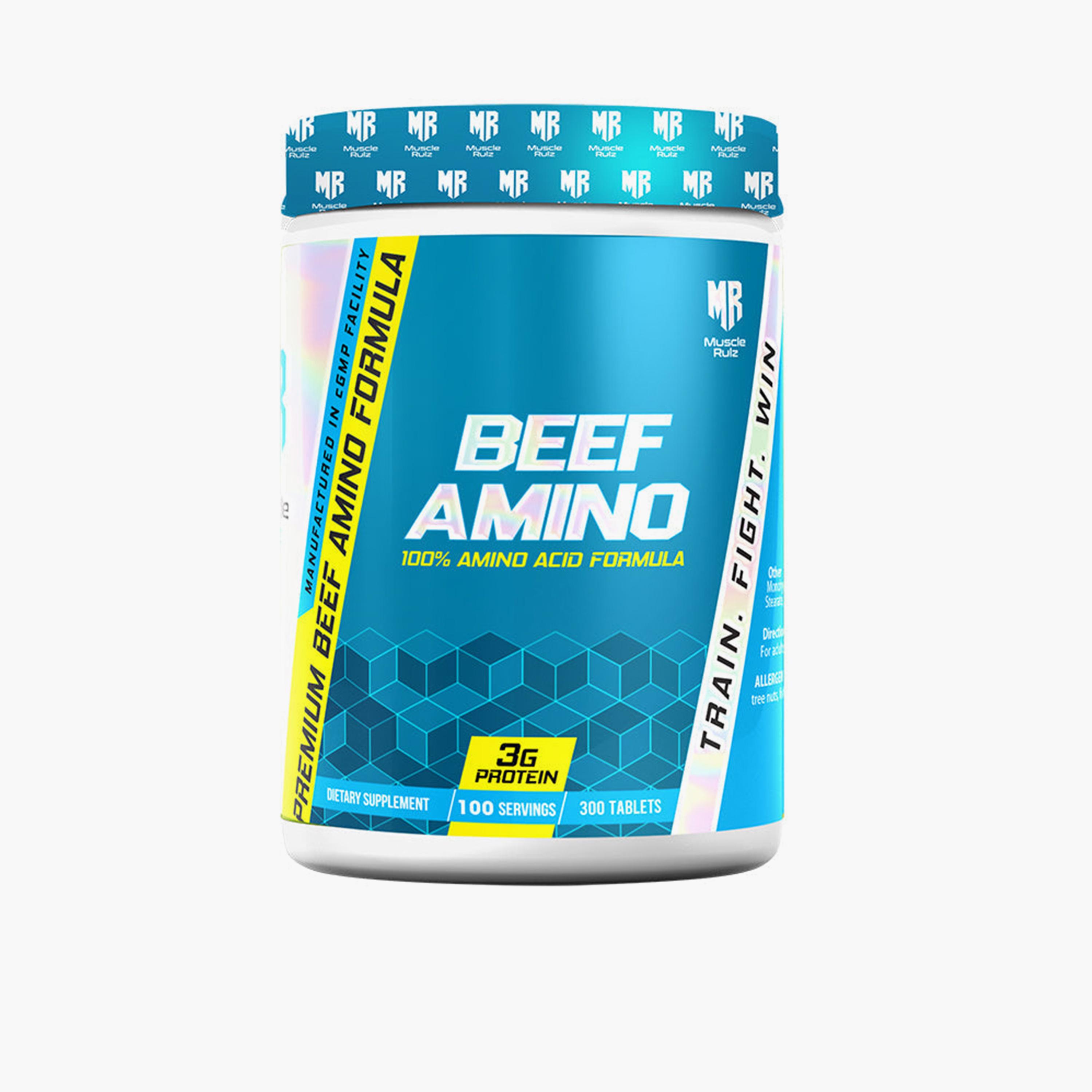 Muscle Rulz 100% Beef Amino 300 Tablets-sports-nutrition-vitaminshealthsupplements-image-1
