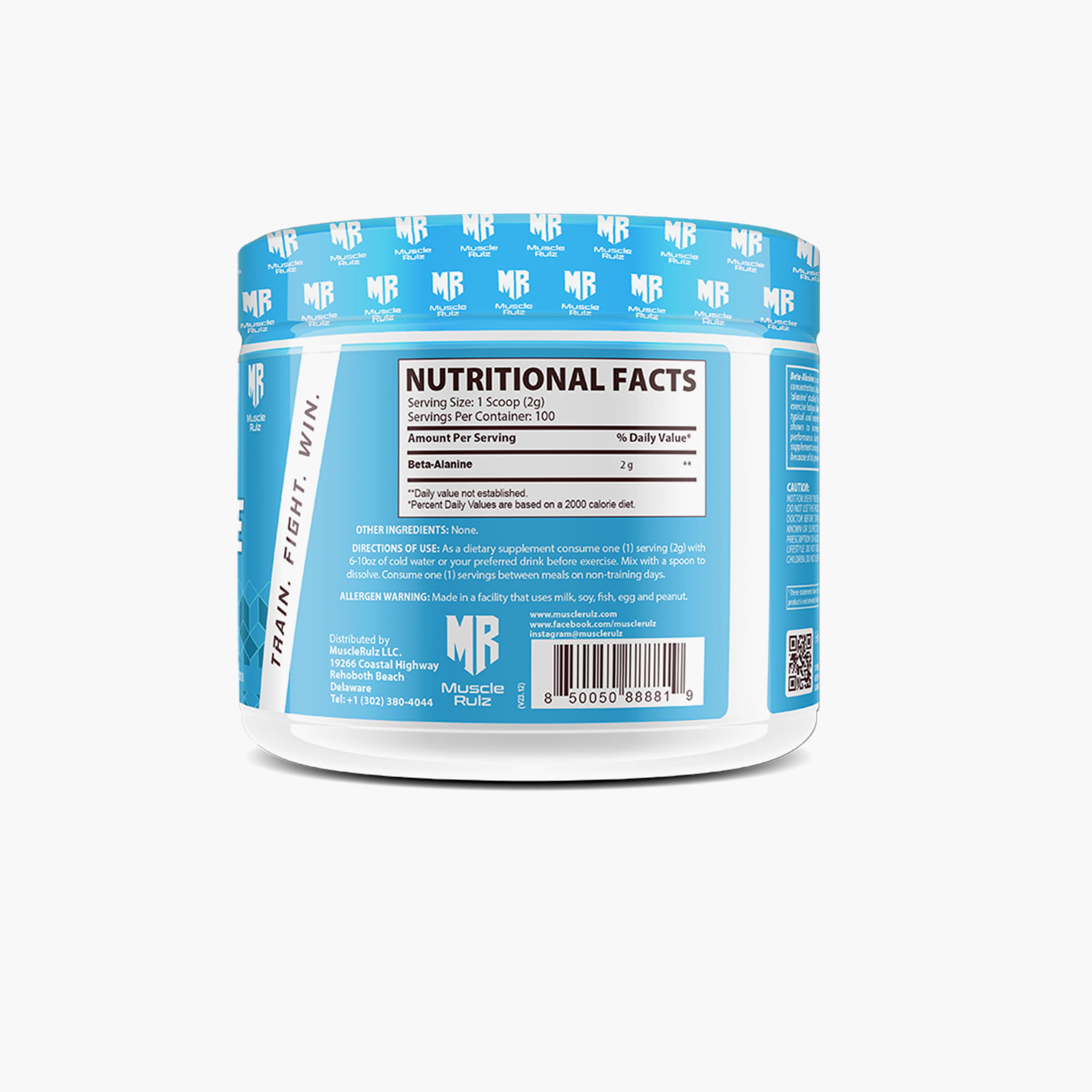 Muscle Rulz Beta-Alanine 2000mg 100 Servings-sports-nutrition-vitaminshealthsupplements-image-3