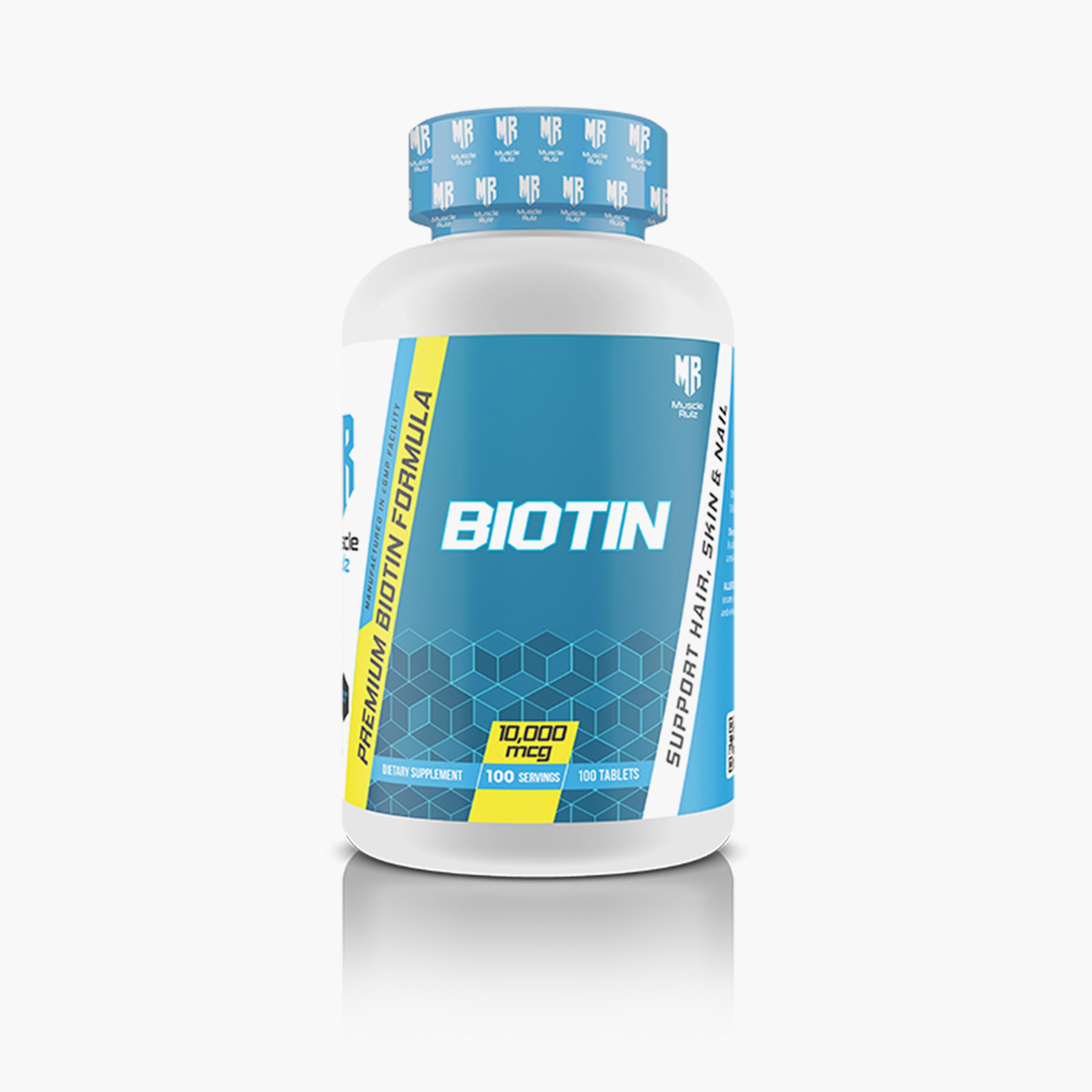 Muscle Rulz Biotin 10000 mcg - 100 Tablets-sports-nutrition-vitaminshealthsupplements-image-1