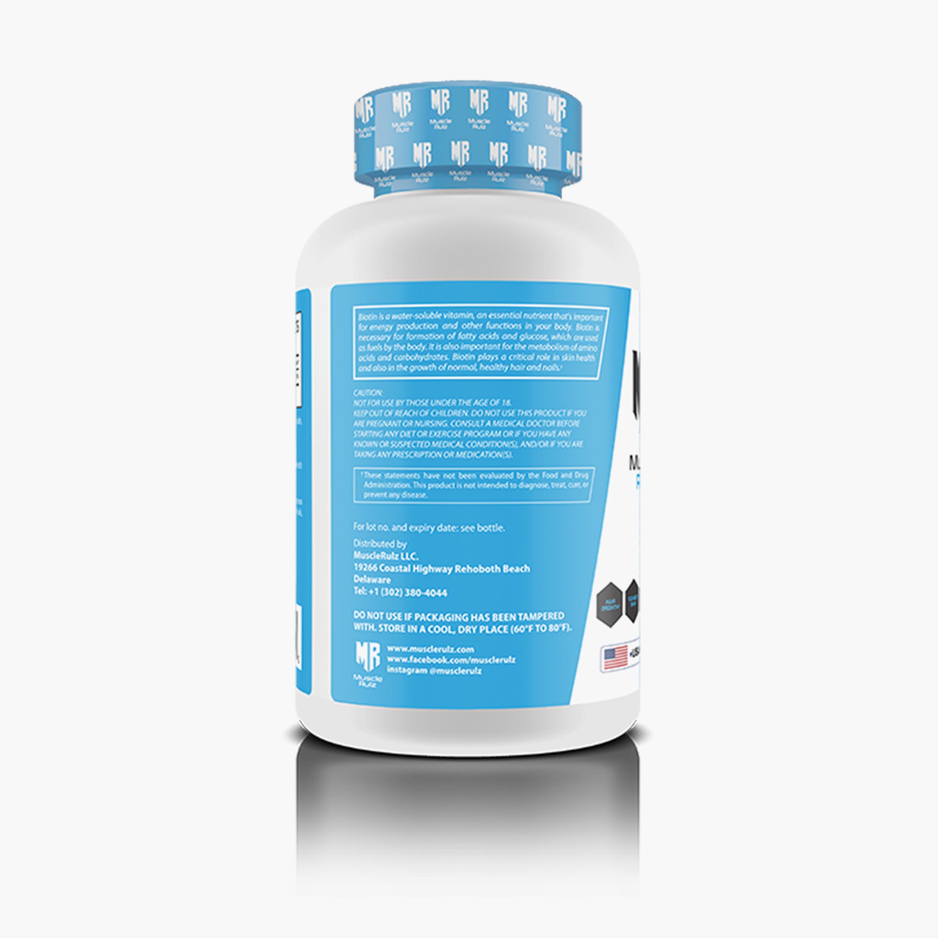 Muscle Rulz Biotin 10000 mcg - 100 Tablets-sports-nutrition-vitaminshealthsupplements-image-3