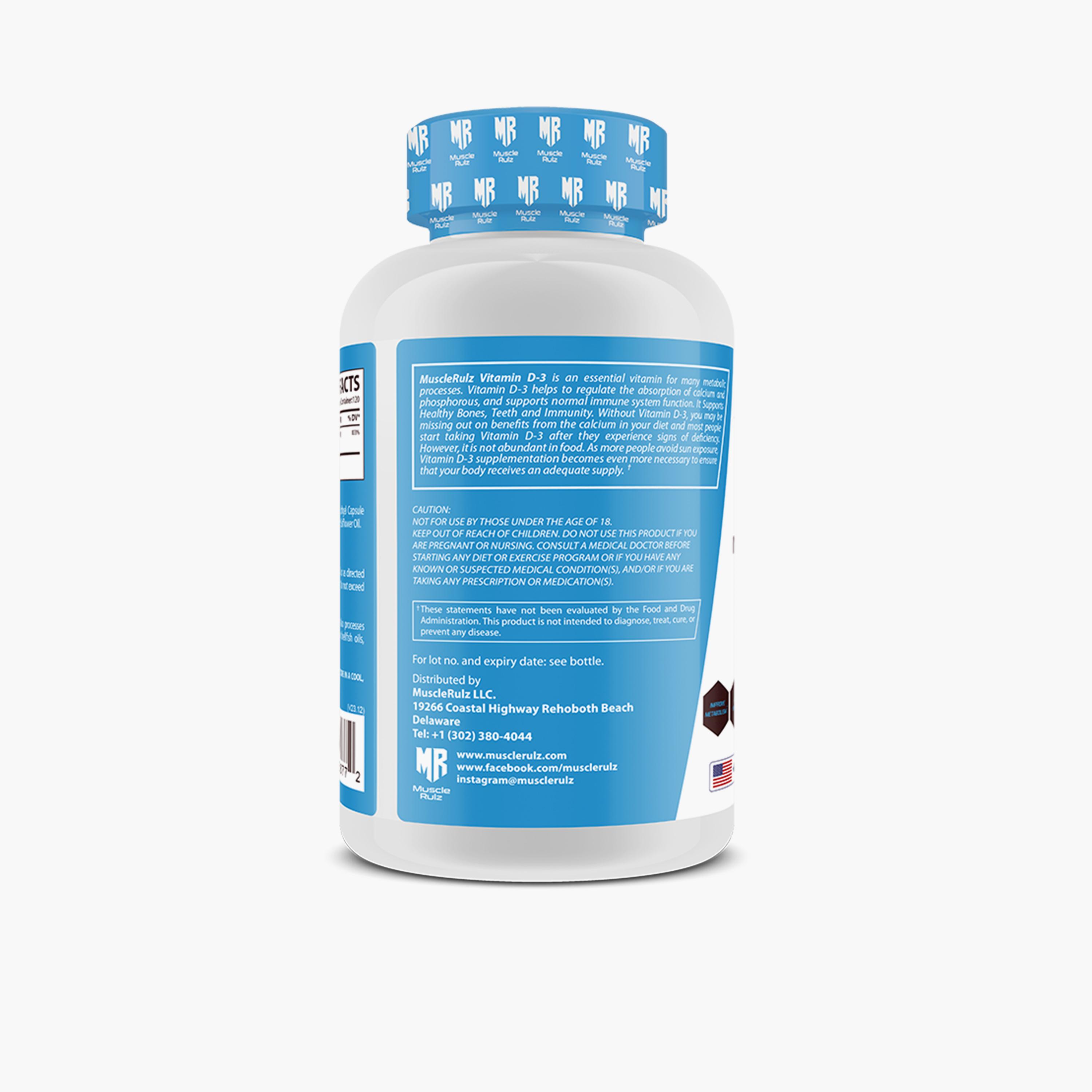 Muscle Rulz Vitamin D3 5000IU 120 Softgel-sports-nutrition-vitaminshealthsupplements-image-3
